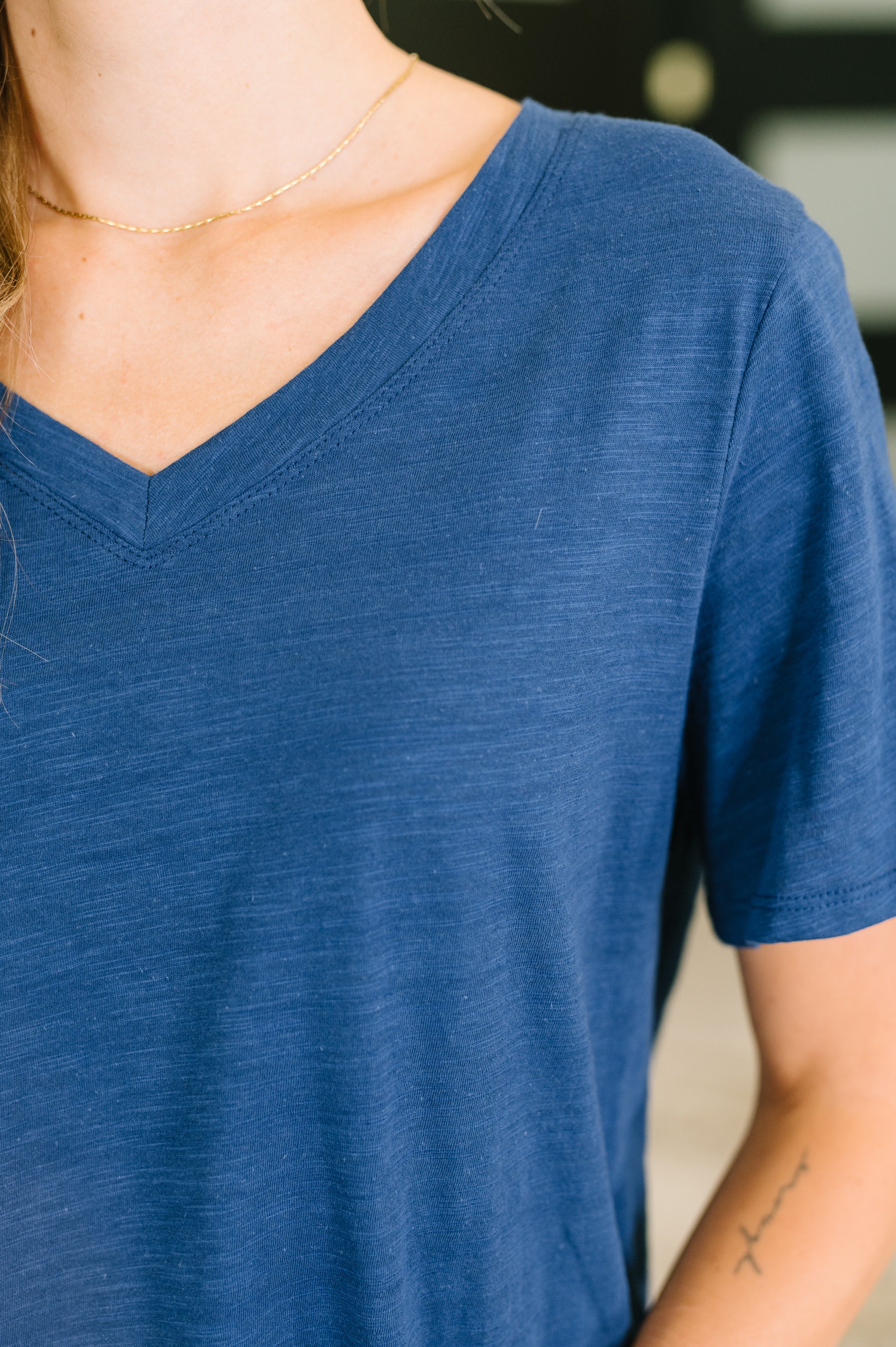 I Don't Have to Choose V-Neck Tee in Navy - 7/10/2026 - Image 3