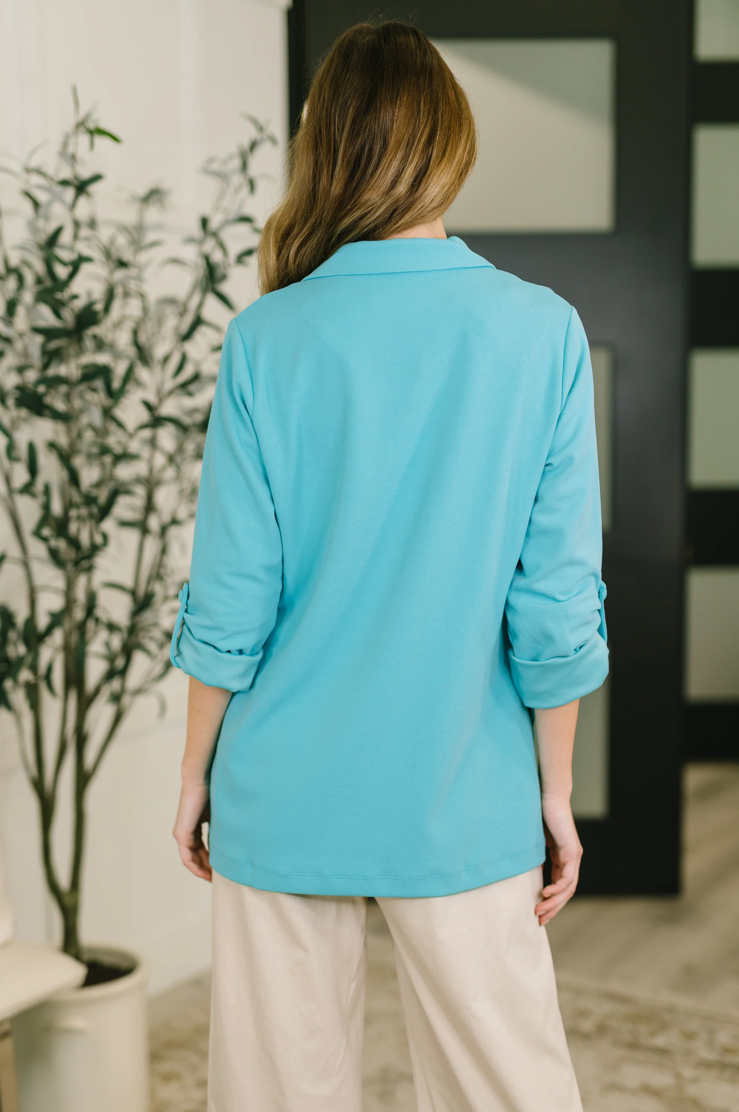 I'm Really That Gal Open Front Blazer in Aqua - 3/2/2026 - Image 5