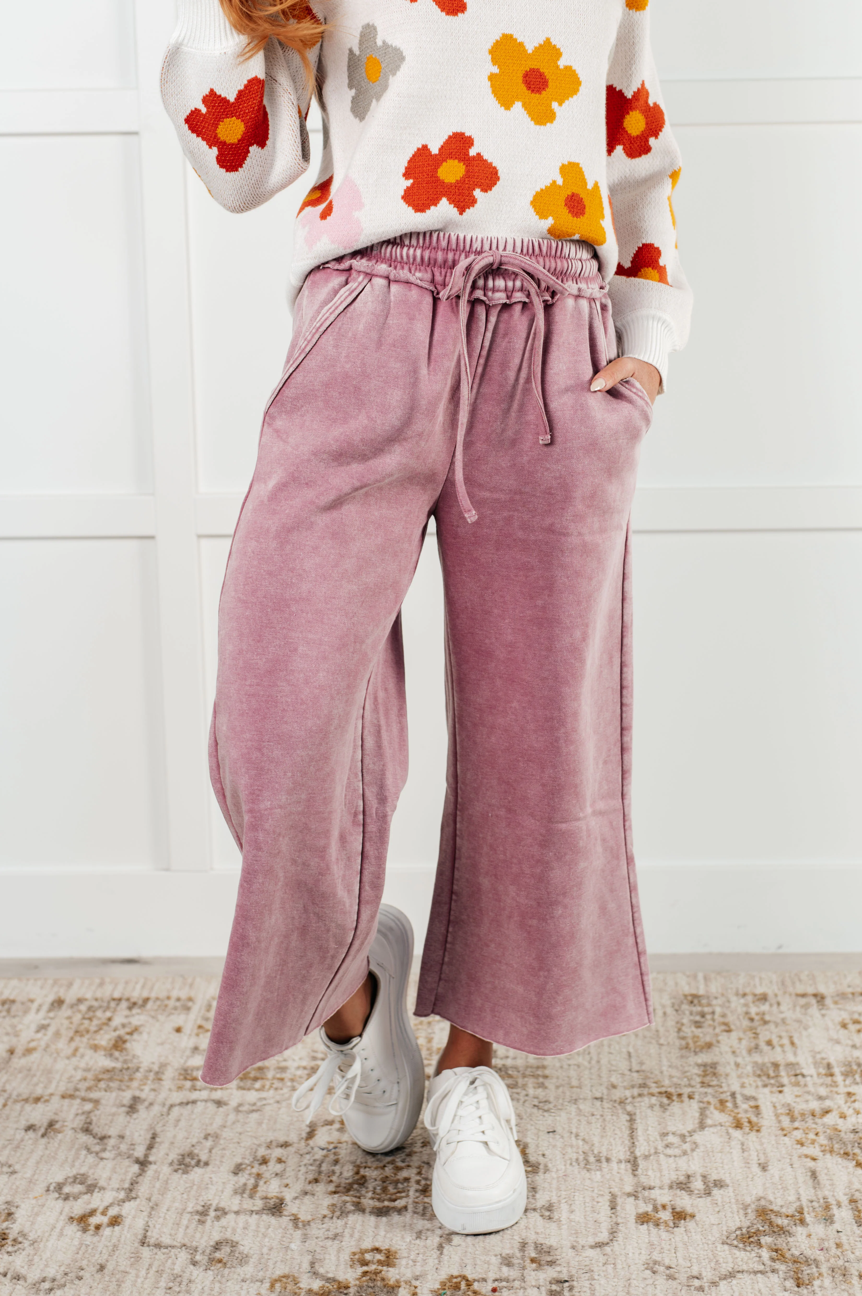 In or Out Wide Leg Cropped Pants in Light Rose - 12/18/2024 - Image 2