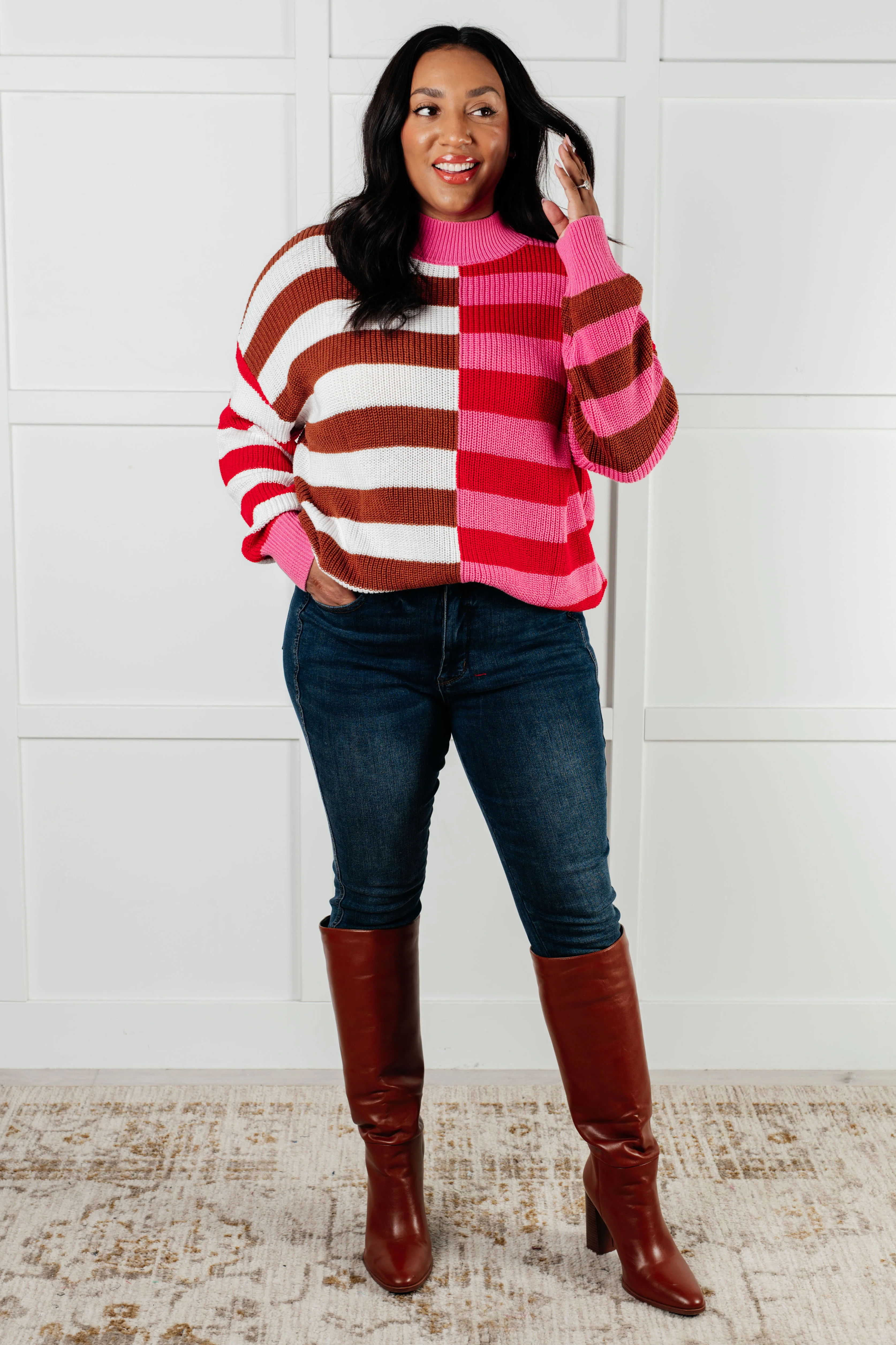 In Your Lane Color Blocked Stripe Sweater - 10/27/2025 - Image 5