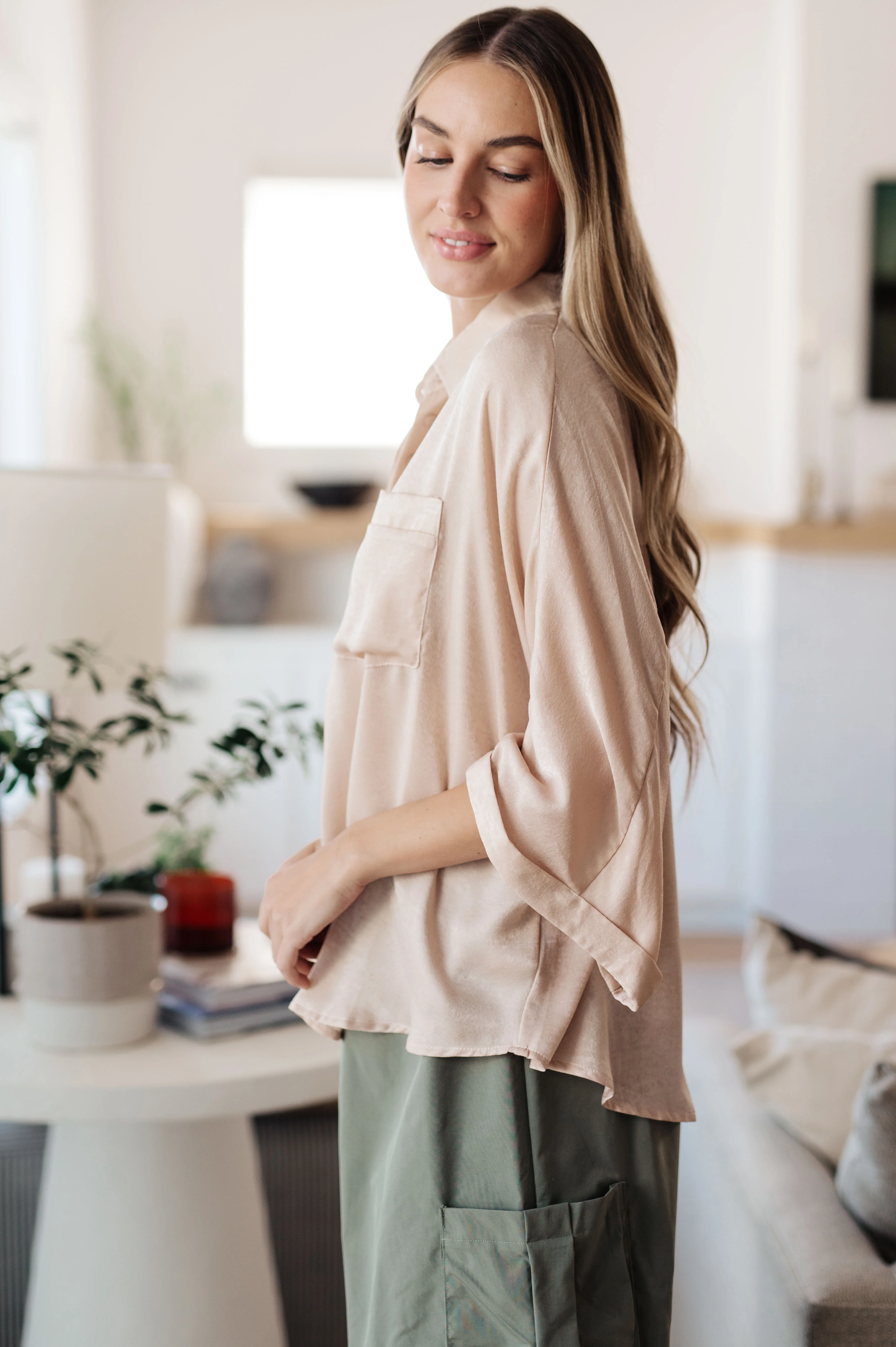 In Your Thoughts Oversized Dolman Sleeve Top in Champagne - 9/29/2025 - Image 10