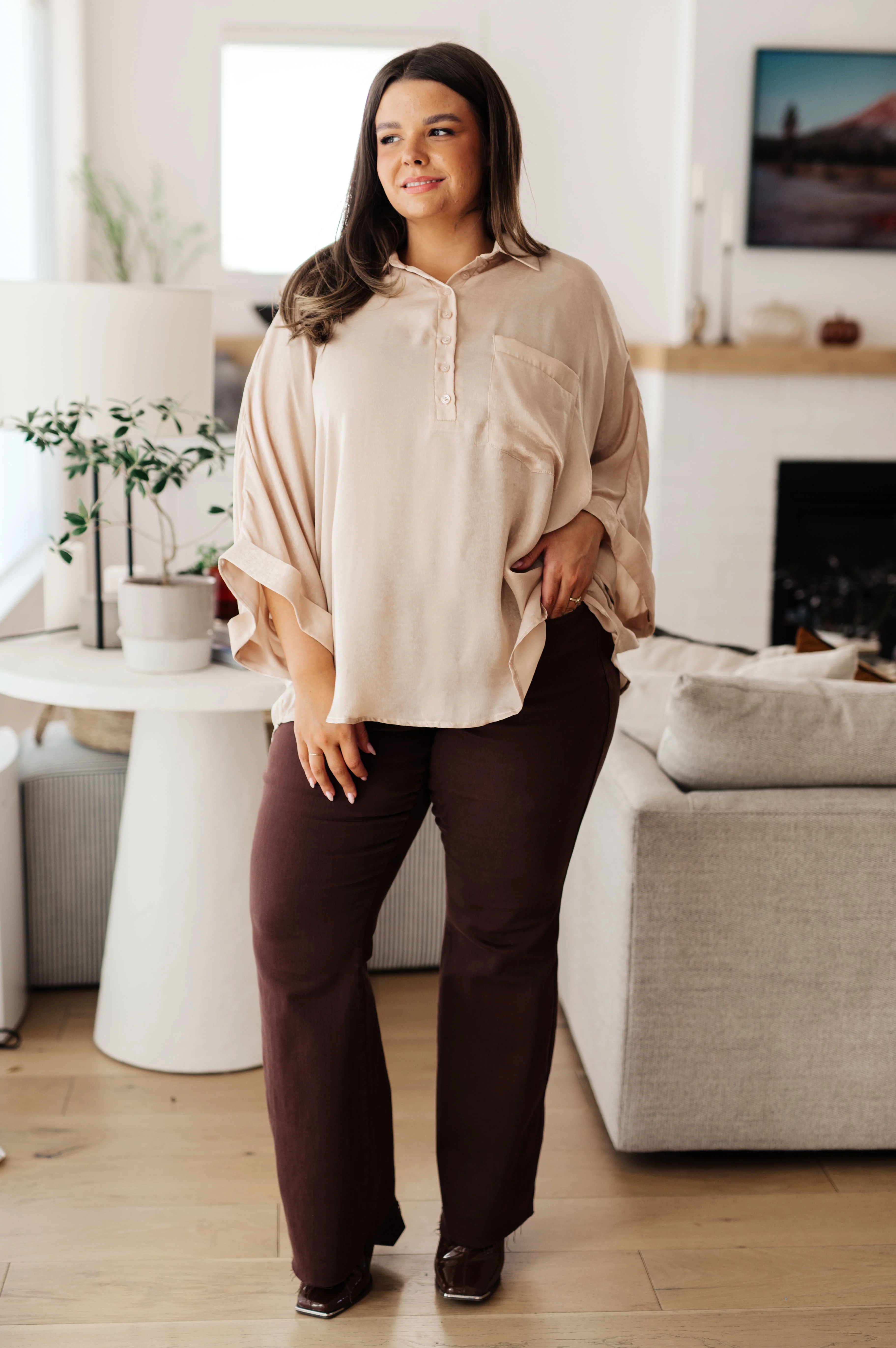 In Your Thoughts Oversized Dolman Sleeve Top in Champagne - 9/29/2025 - Image 6