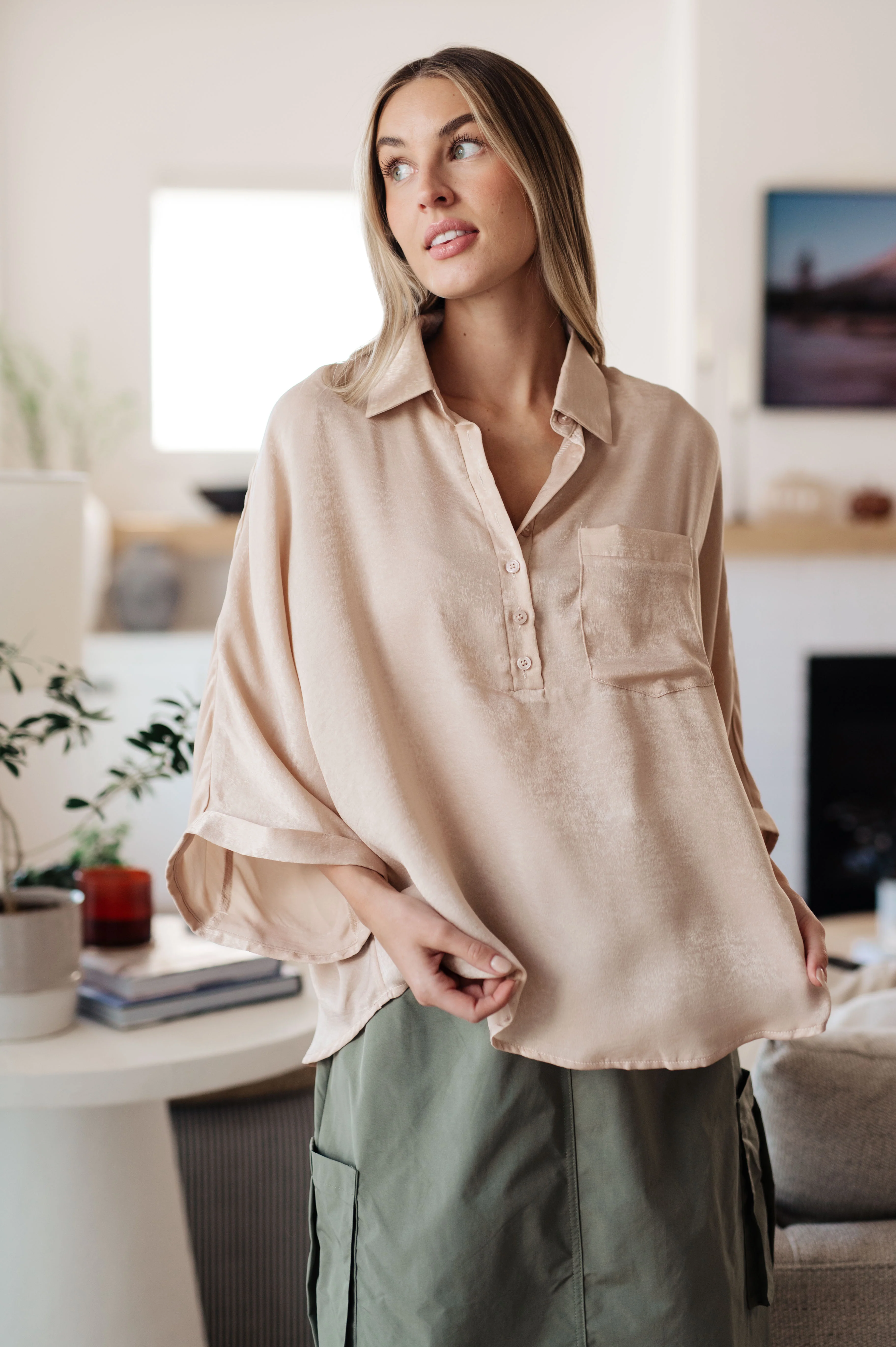 In Your Thoughts Oversized Dolman Sleeve Top in Champagne - 9/29/2025 - Image 9