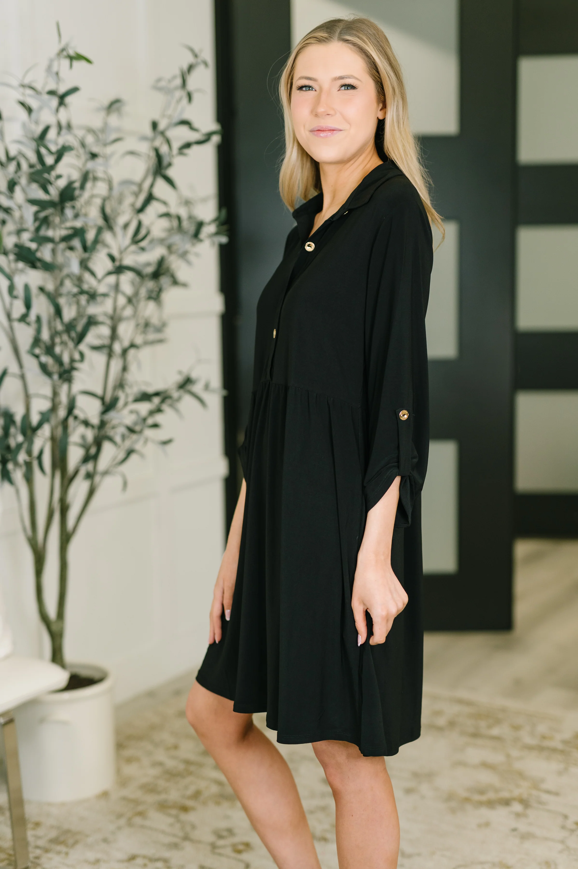 Inspire Collared Neck Dress in Black - 2/13/2026 NEW - Image 4