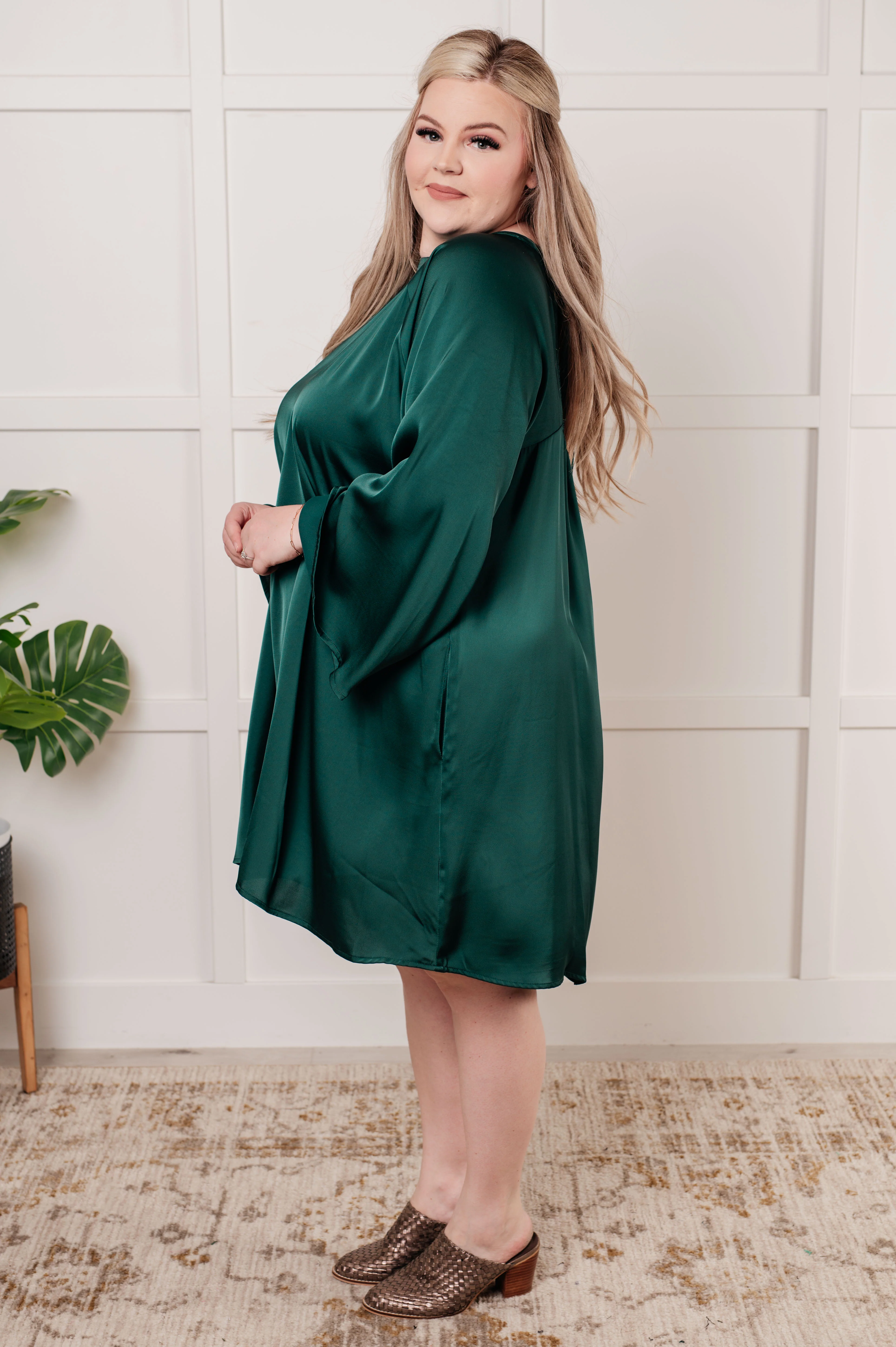 Isn't It Lovely Poly Satin Butterfly Sleeve Dress - 11/7/2024 - Image 3