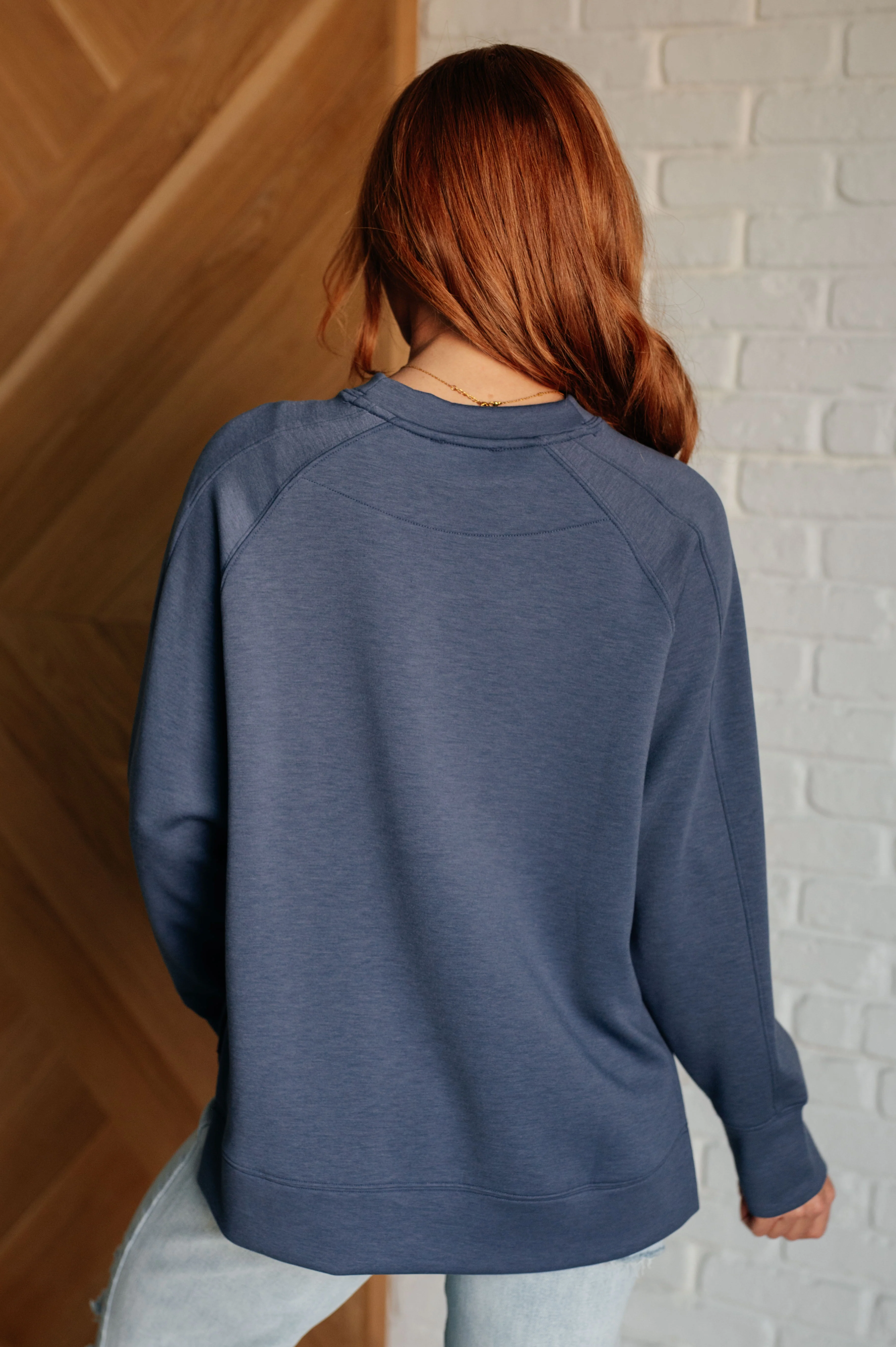 It's The Little Things Relaxed Scuba Pullover in Blue Indigo - 10/23/2024 - Image 5
