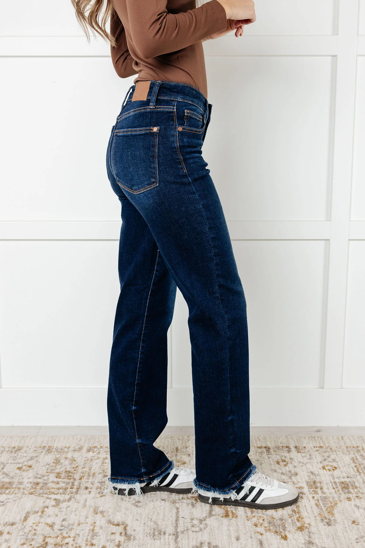 Jacqueline Mid Rise Frayed Hem Straight Leg Jean - 12/18/2024 - Image 6
