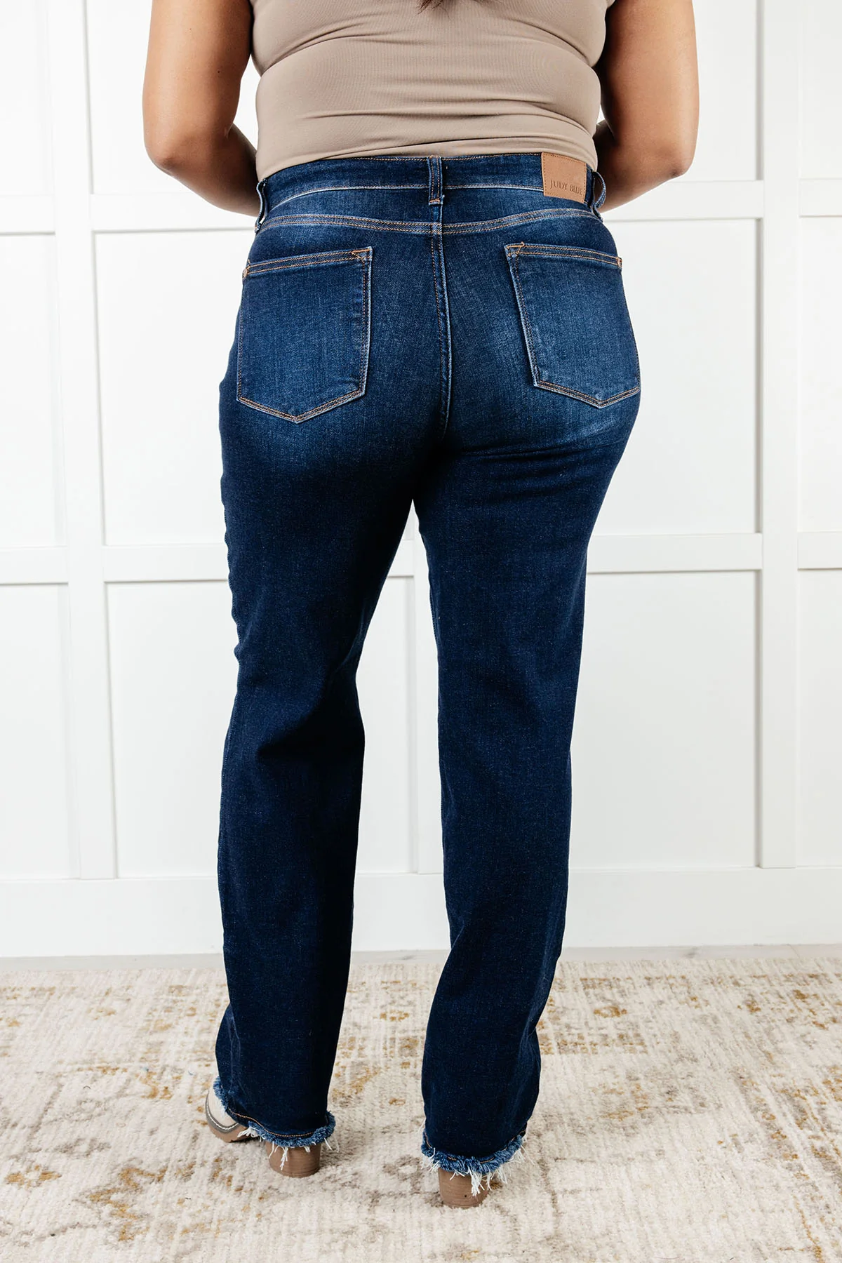 Jacqueline Mid Rise Frayed Hem Straight Leg Jean - 12/18/2024 - Image 7