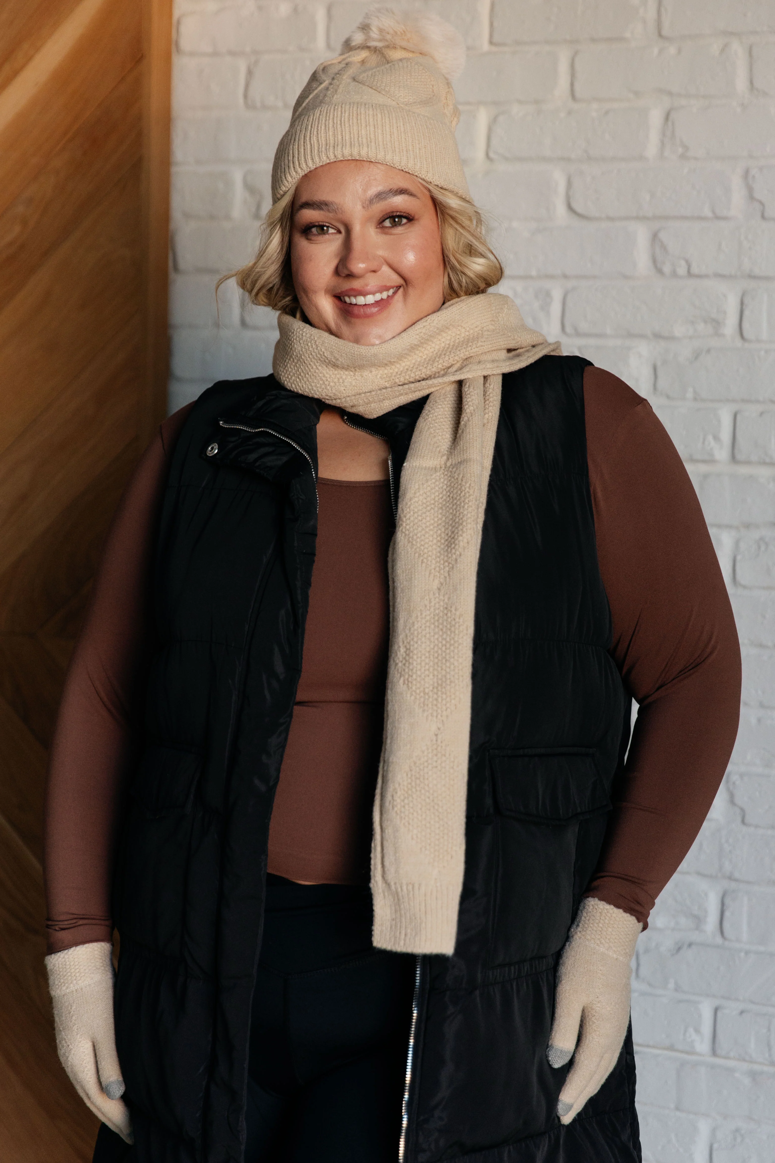 Jane Frost Beanie, Glove, and Scarf Set in Beige - 12/4/2024 - Image 3
