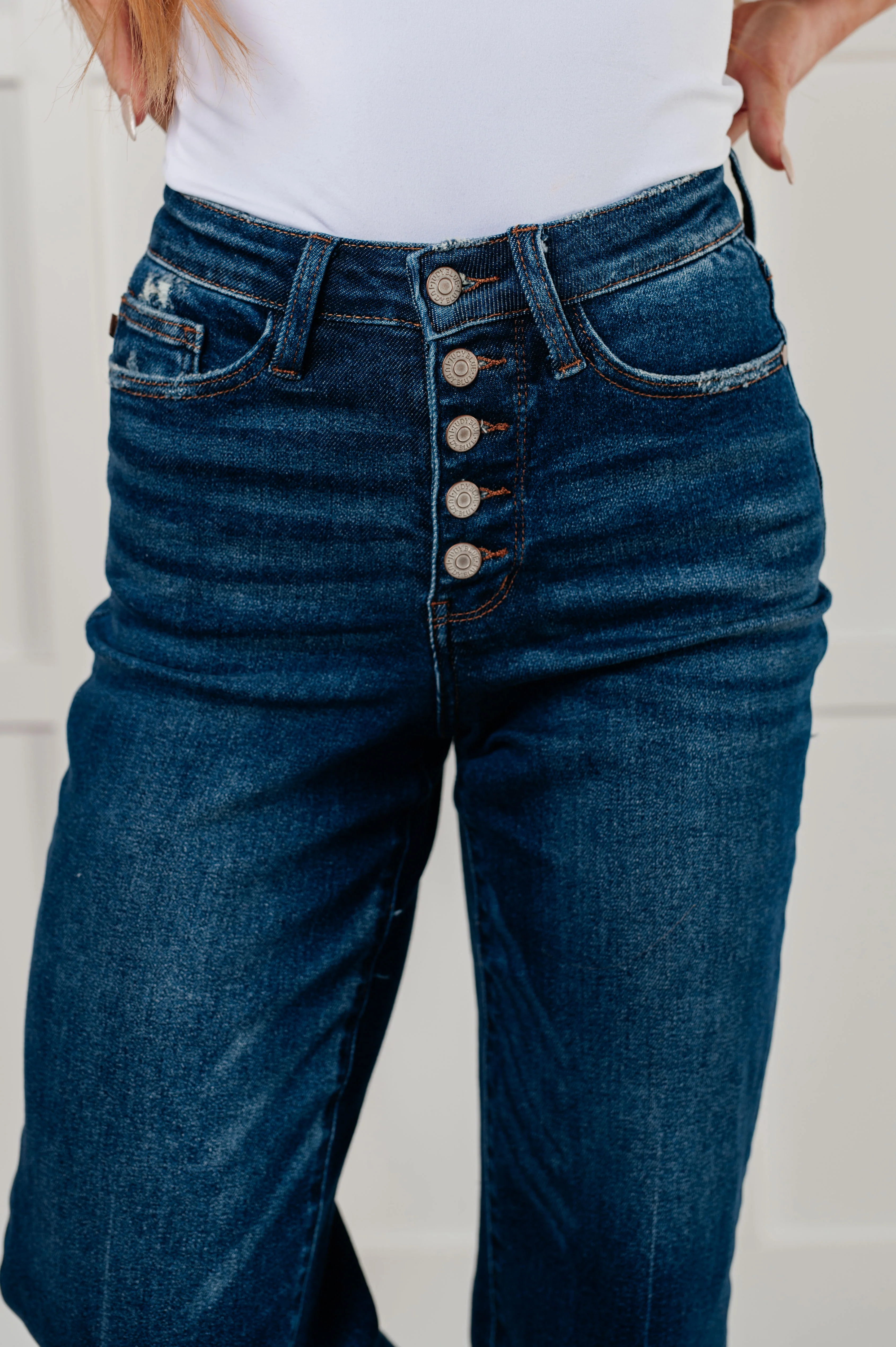 Janice High Rise Button Fly Wide Leg Crop Jeans - 12/4/2024 - Image 5