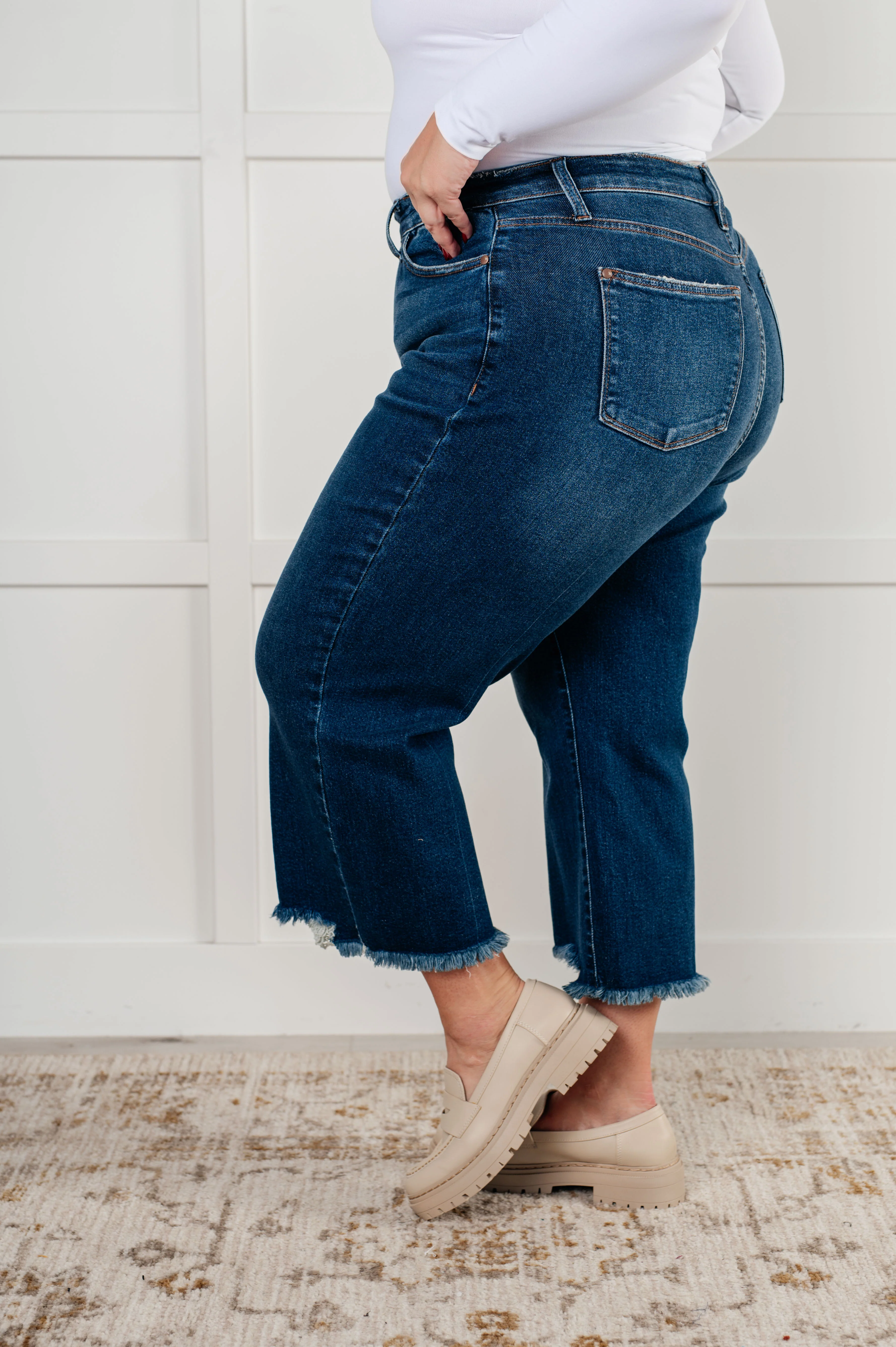 Janice High Rise Button Fly Wide Leg Crop Jeans - 12/4/2024 - Image 7
