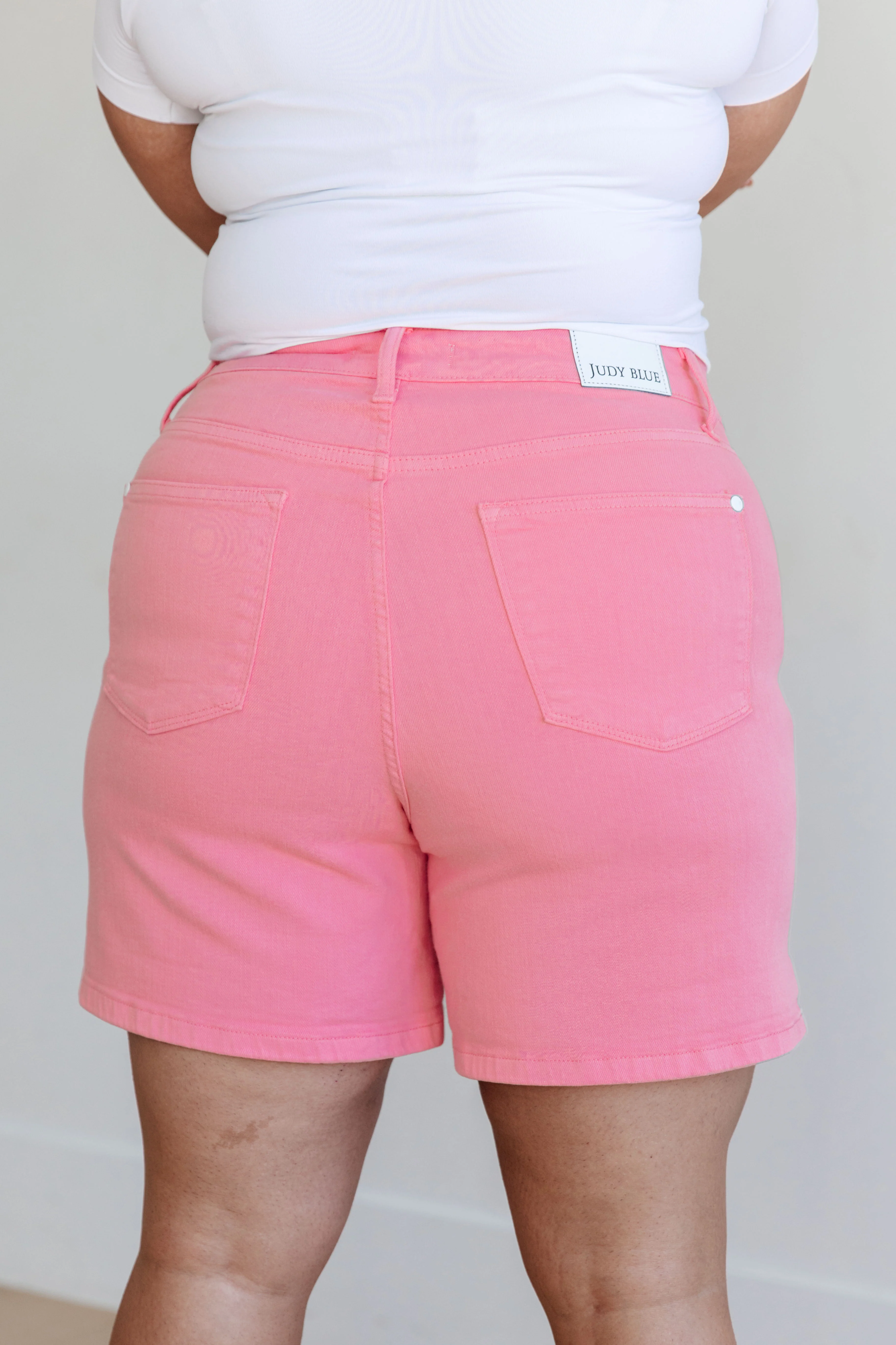Jenna High Rise Control Top Cuffed Shorts in Pink - 2/21/2024 - Image 7