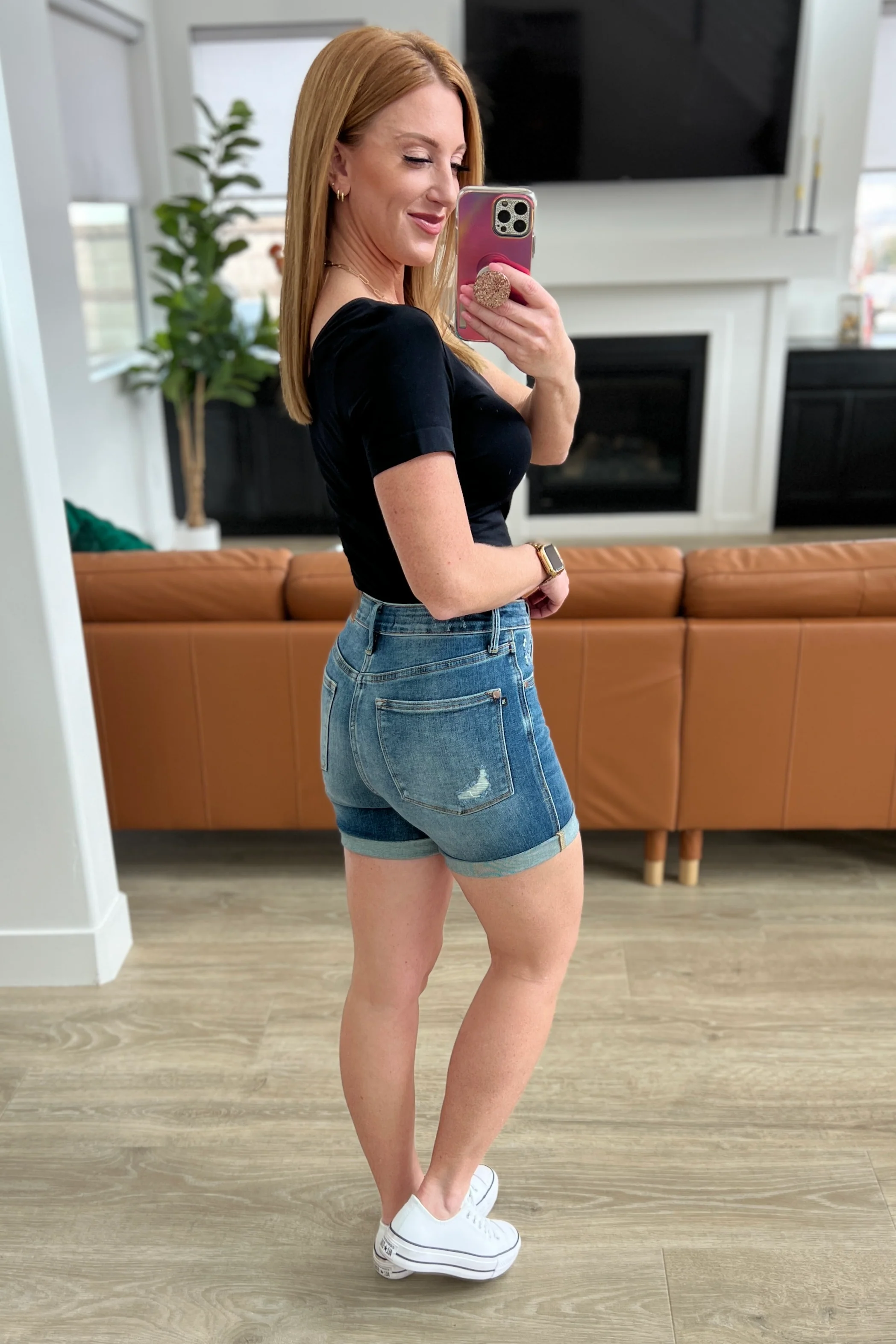 Jessica High Rise Control Top Vintage Wash Cuffed Shorts - 1/17/2024 - Image 16