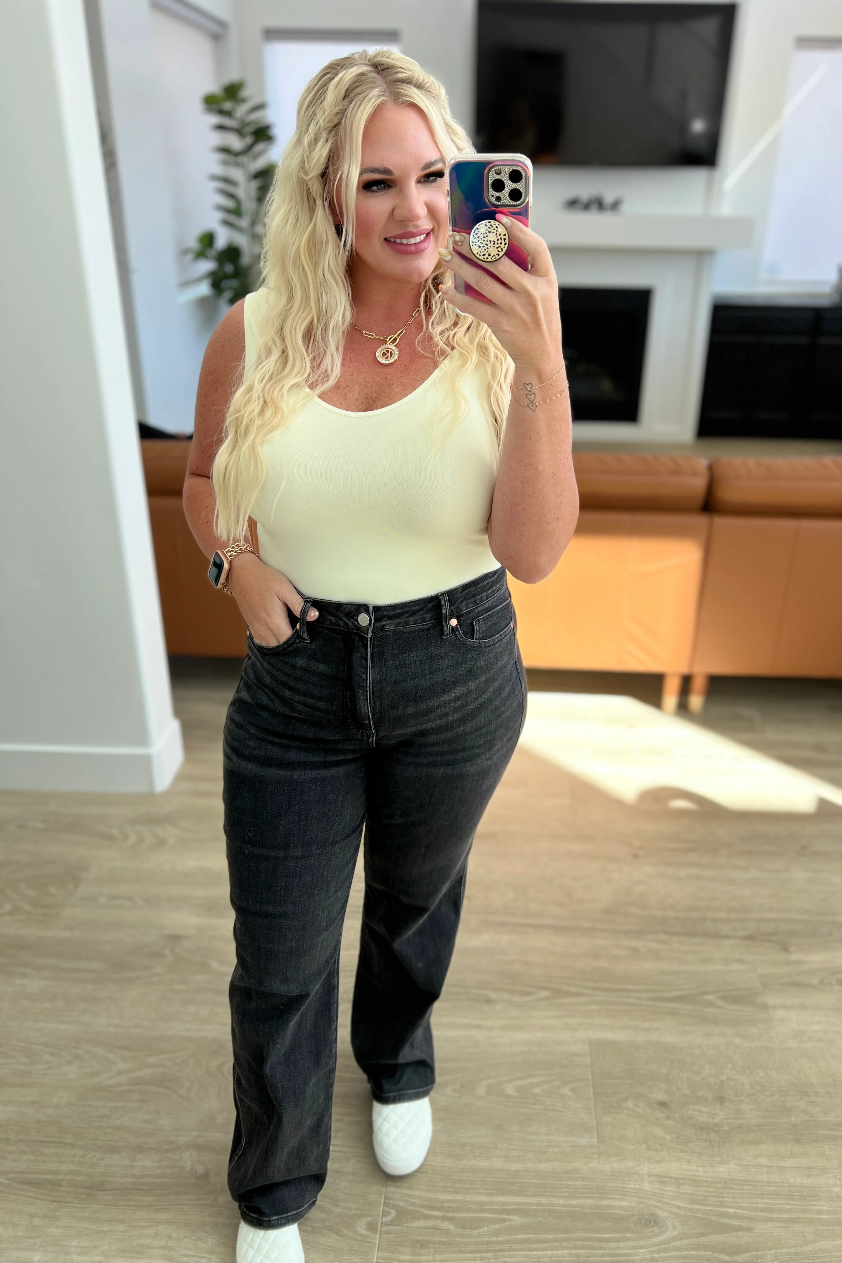 Joan High Rise Control Top Straight Jeans in Washed Black - 9/27/2023 - Image 11