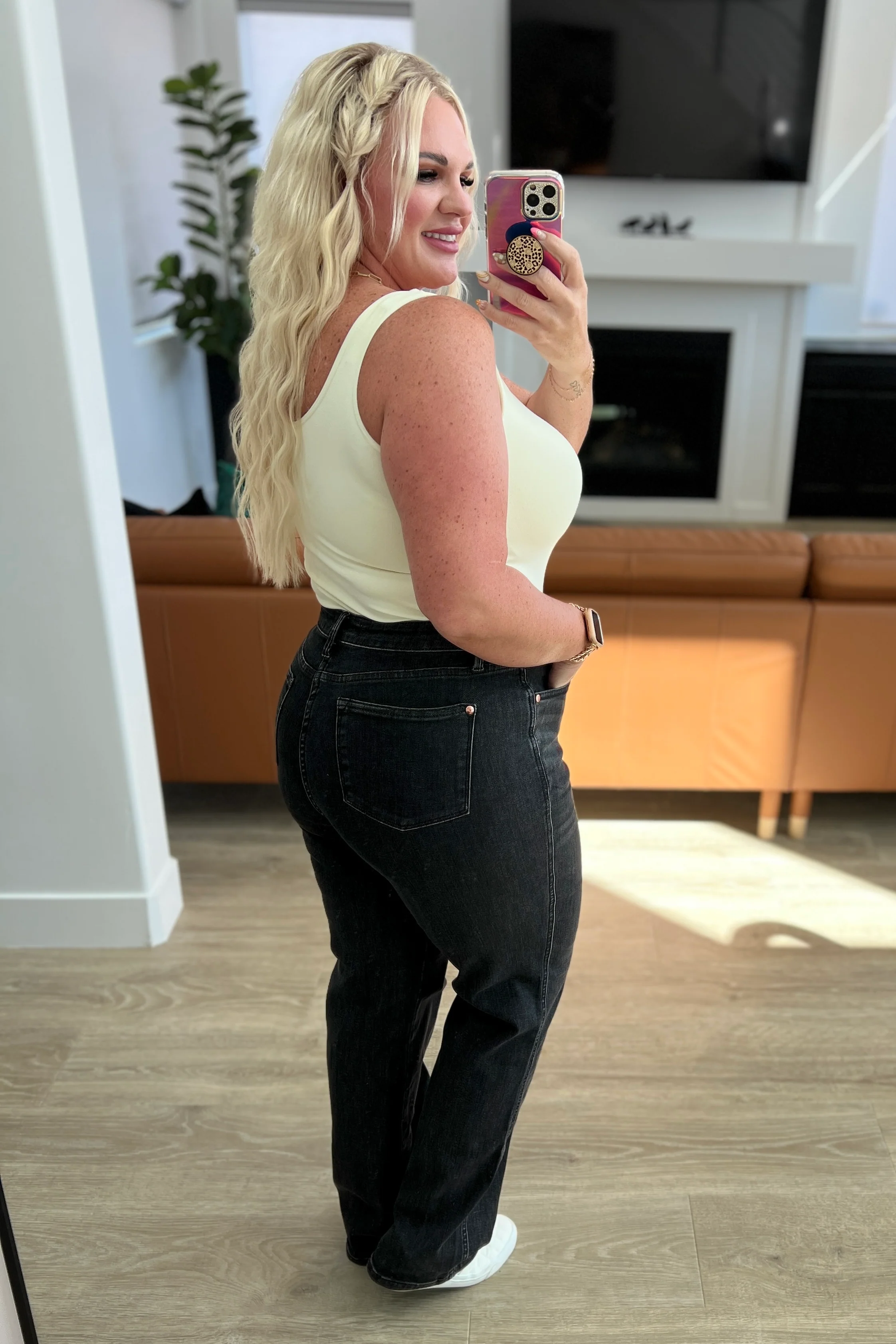 Joan High Rise Control Top Straight Jeans in Washed Black - 9/27/2023 - Image 13