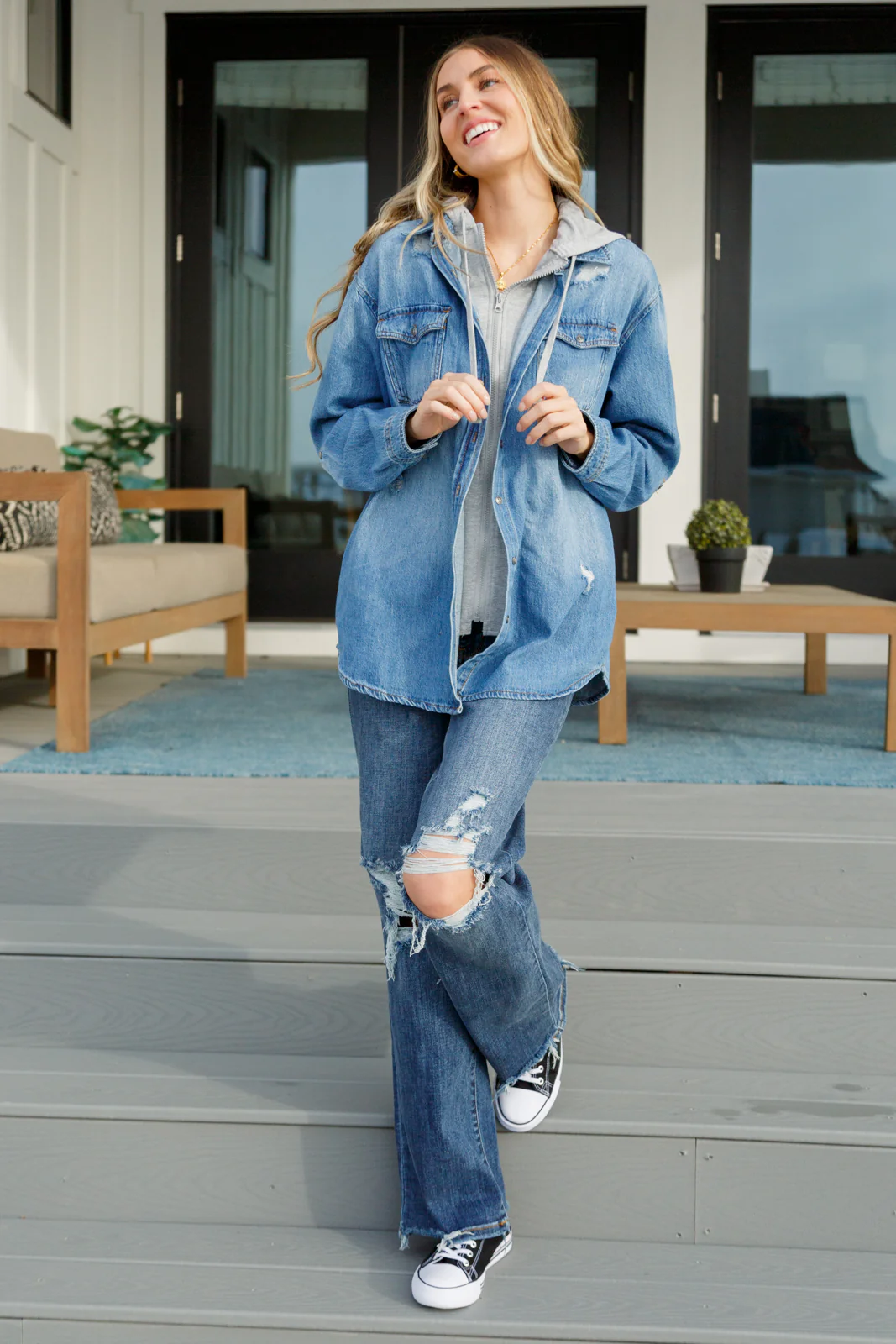Jordan Hooded Denim Shacket - 4/21/2023 - Image 6