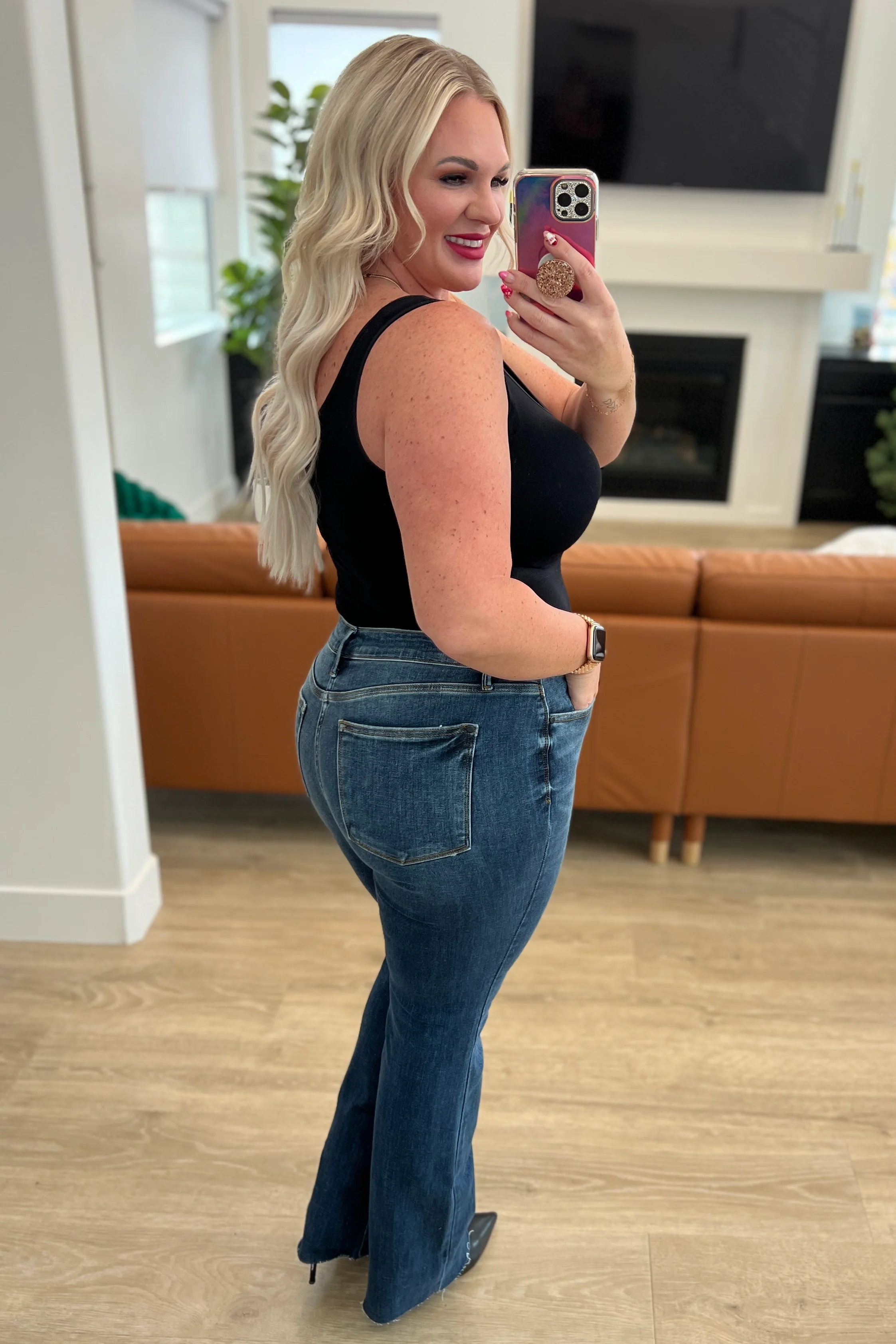 Josephine Mid Rise Raw Hem Bootcut Jeans - 6/21/2023 EVERGREEN - Image 13