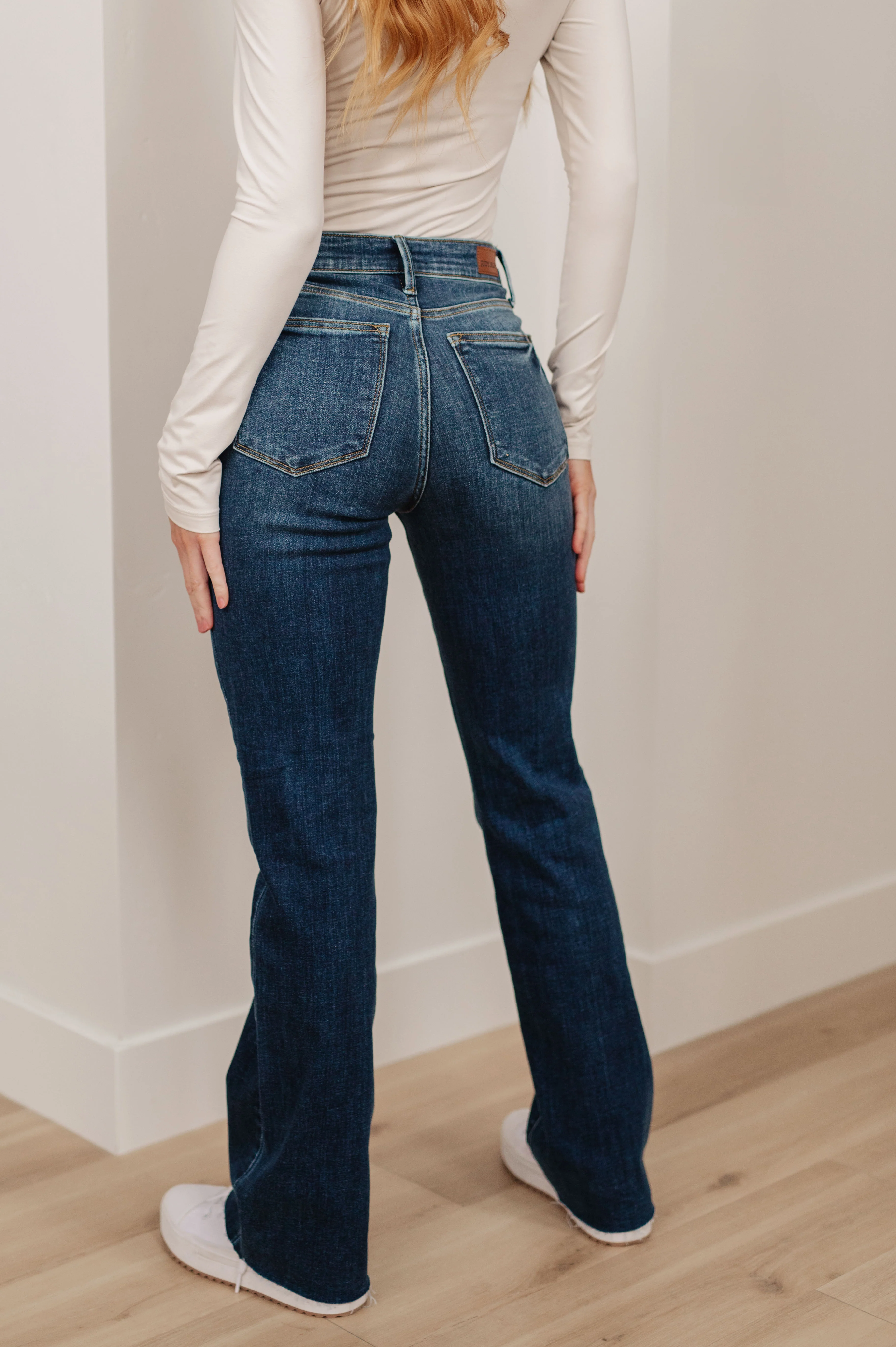 Josephine Mid Rise Raw Hem Bootcut Jeans - 6/21/2023 EVERGREEN - Image 4