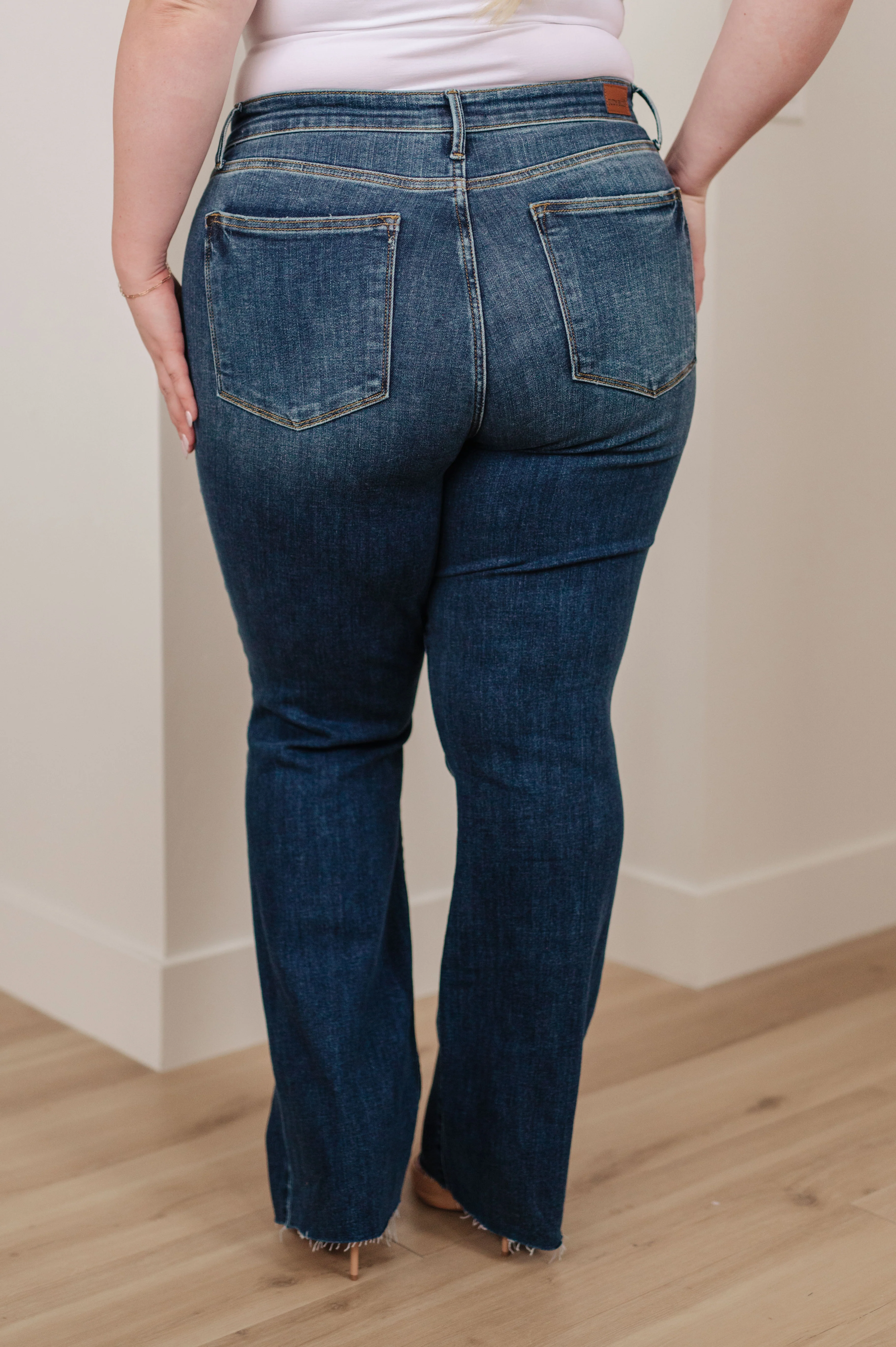 Josephine Mid Rise Raw Hem Bootcut Jeans - 6/21/2023 EVERGREEN - Image 8
