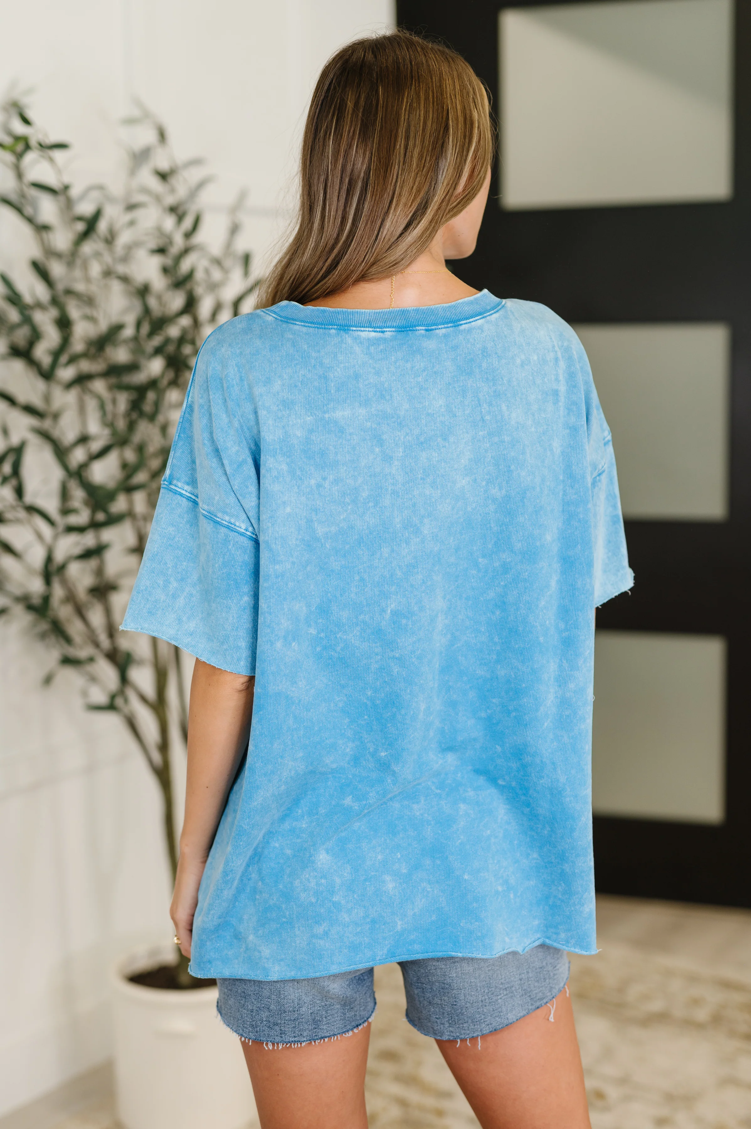 Just My Type Mineral Wash Relaxed Top in Deep Sky - 7/9/2025 - Image 5