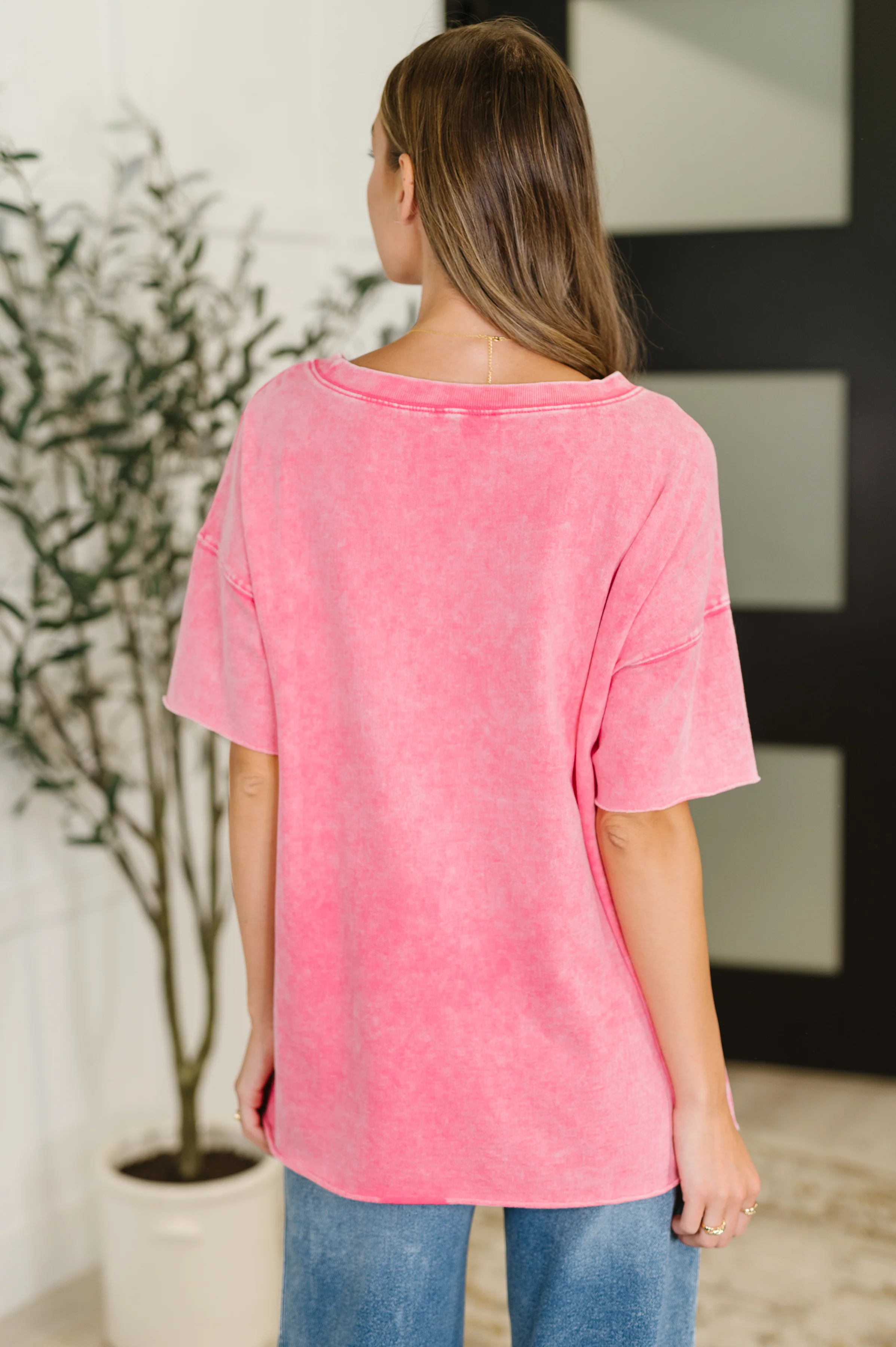 Just My Type Mineral Wash Relaxed Top in Fuchsia - 7/9/2025 - Image 5