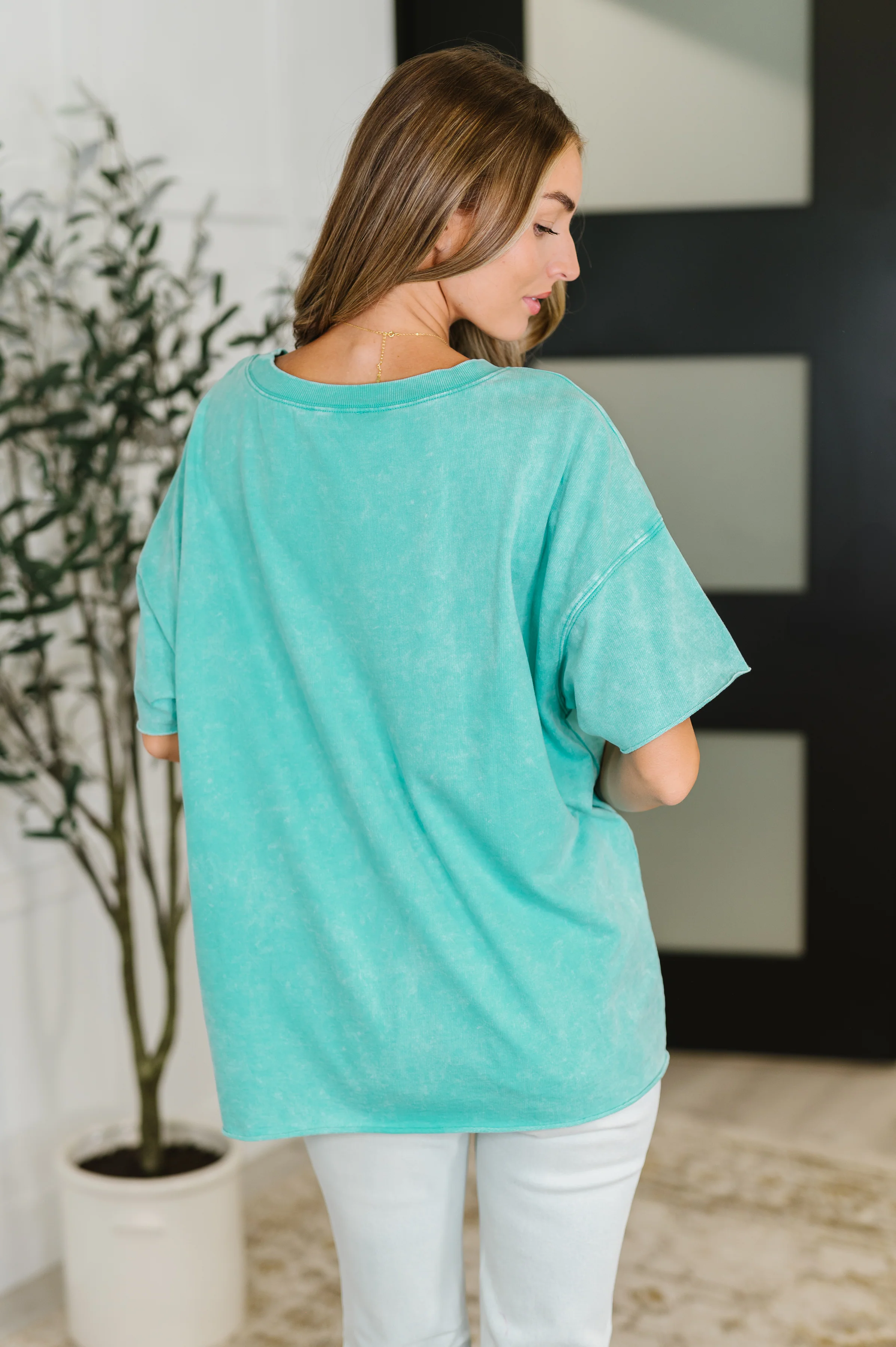 Just My Type Mineral Wash Relaxed Top in Turquoise - 7/9/2025 - Image 5
