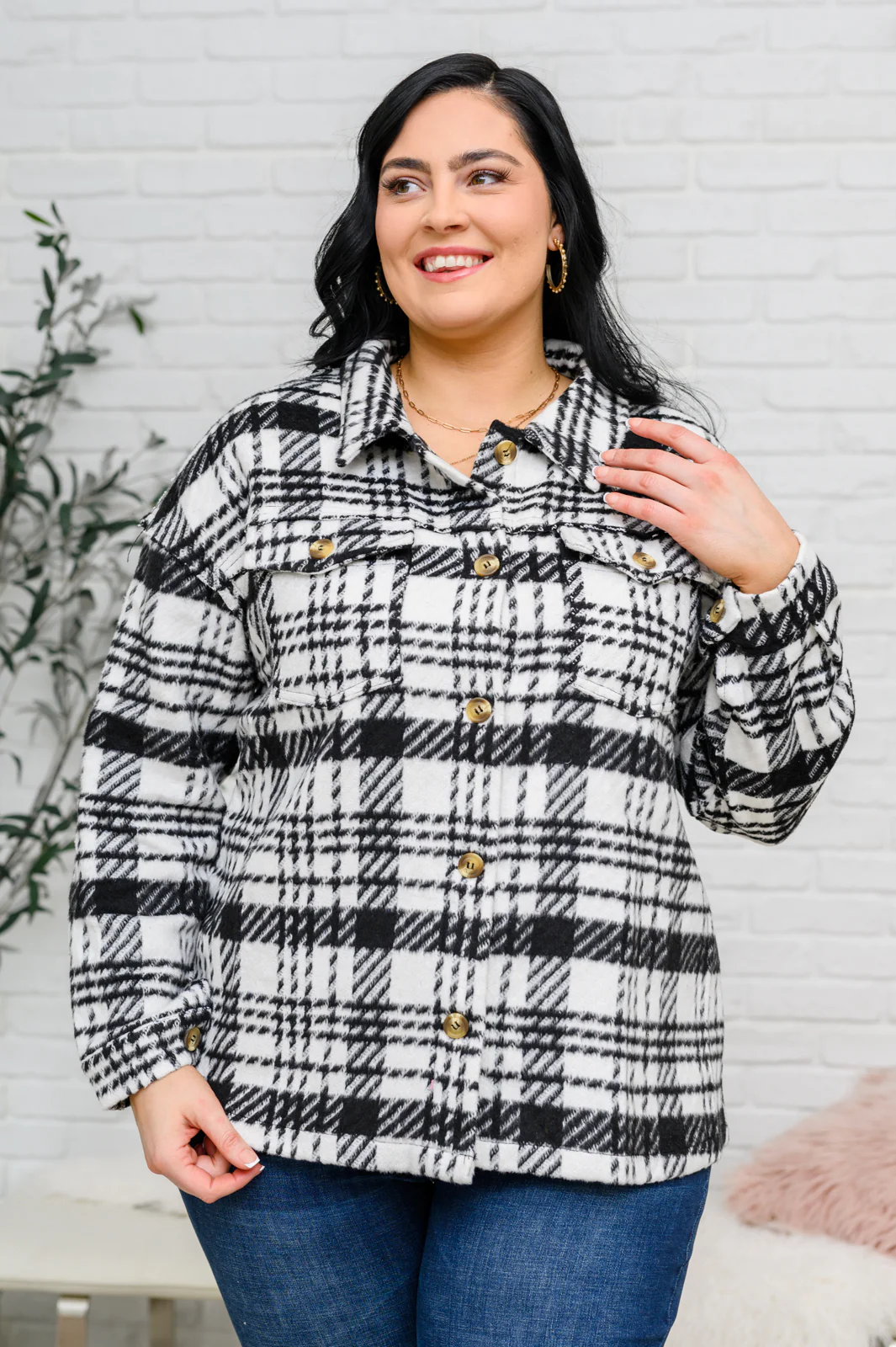 Kate Plaid Jacket in Black & White - 1/10/23 - Image 11