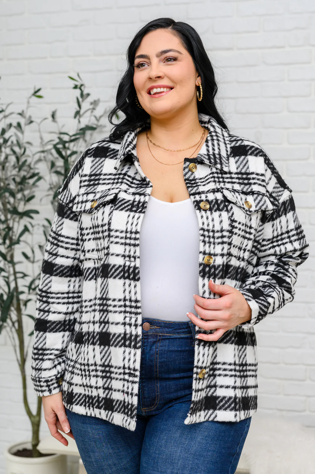 Kate Plaid Jacket in Black & White - 1/10/23 - Image 13