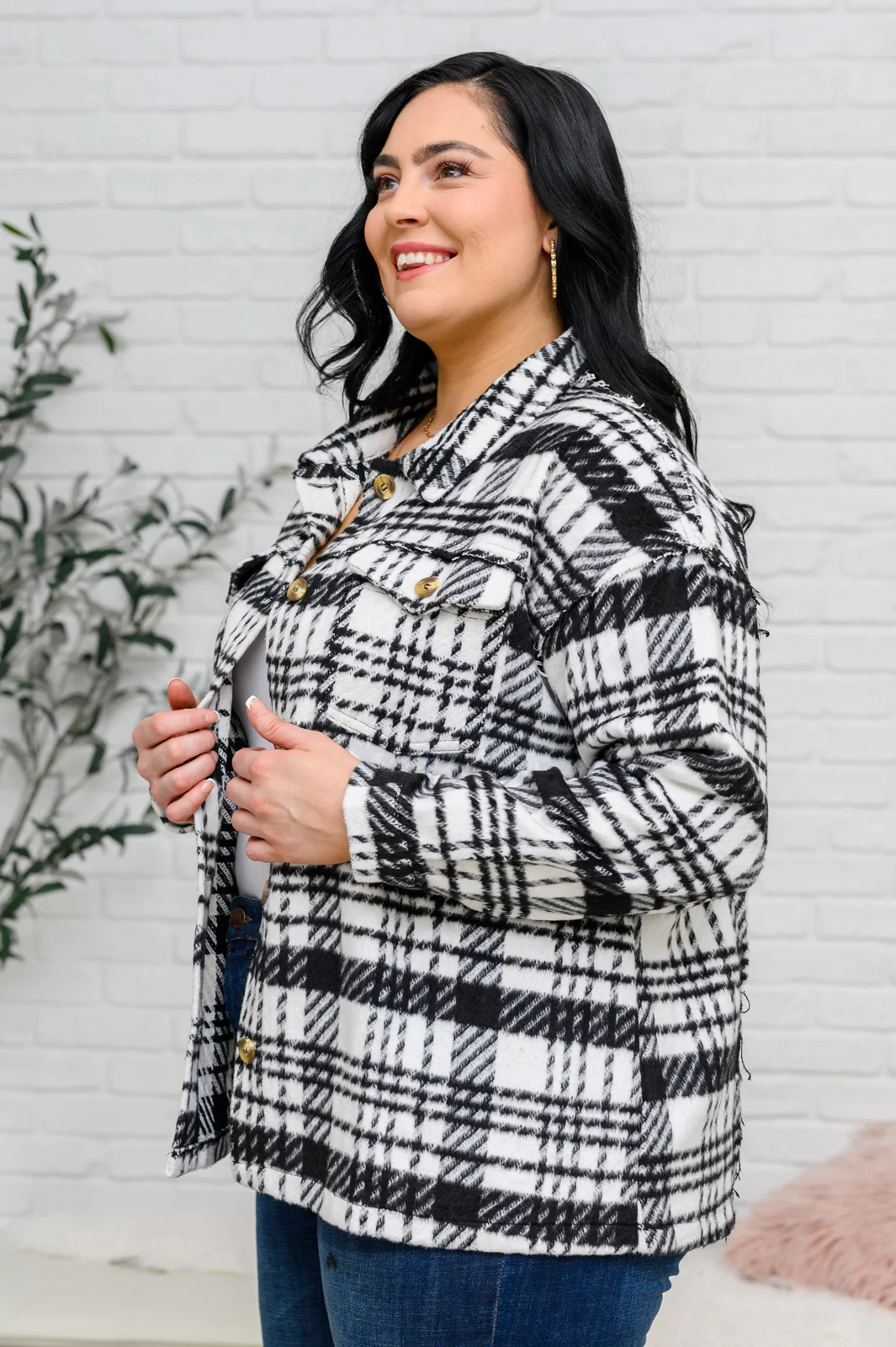 Kate Plaid Jacket in Black & White - 1/10/23 - Image 14