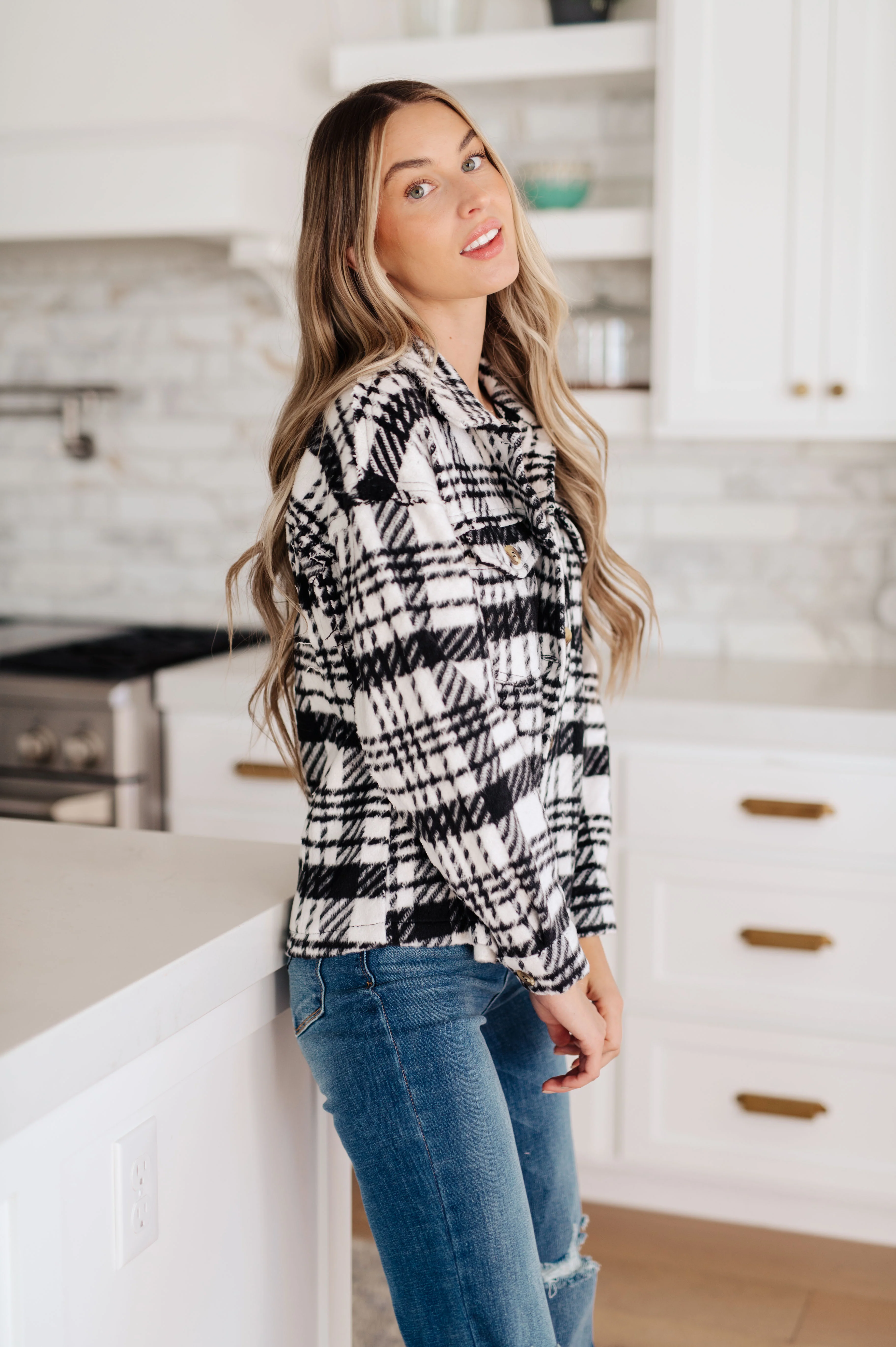 Kate Plaid Jacket in Black & White - 1/10/23 - Image 6