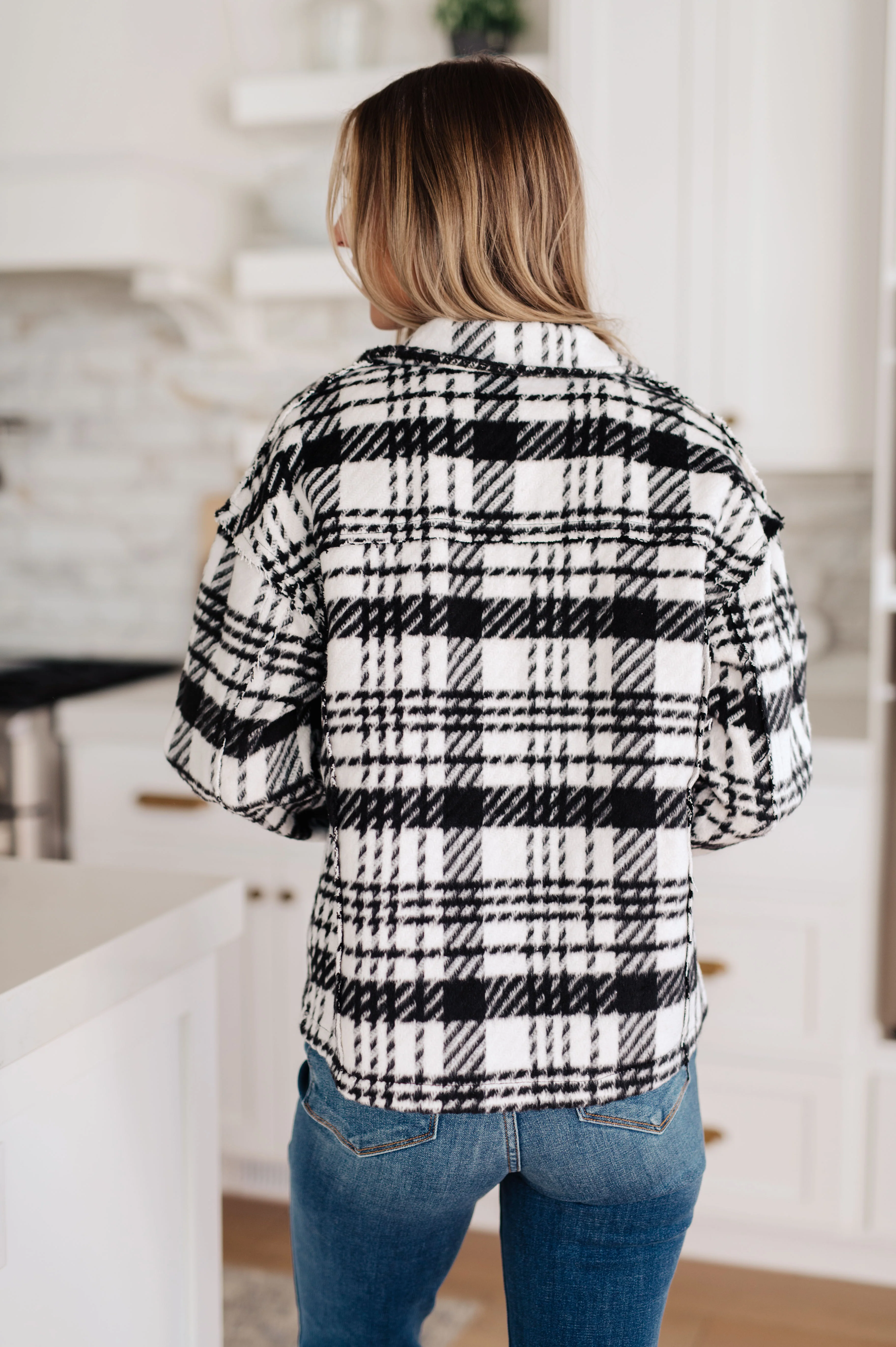 Kate Plaid Jacket in Black & White - 1/10/23 - Image 8