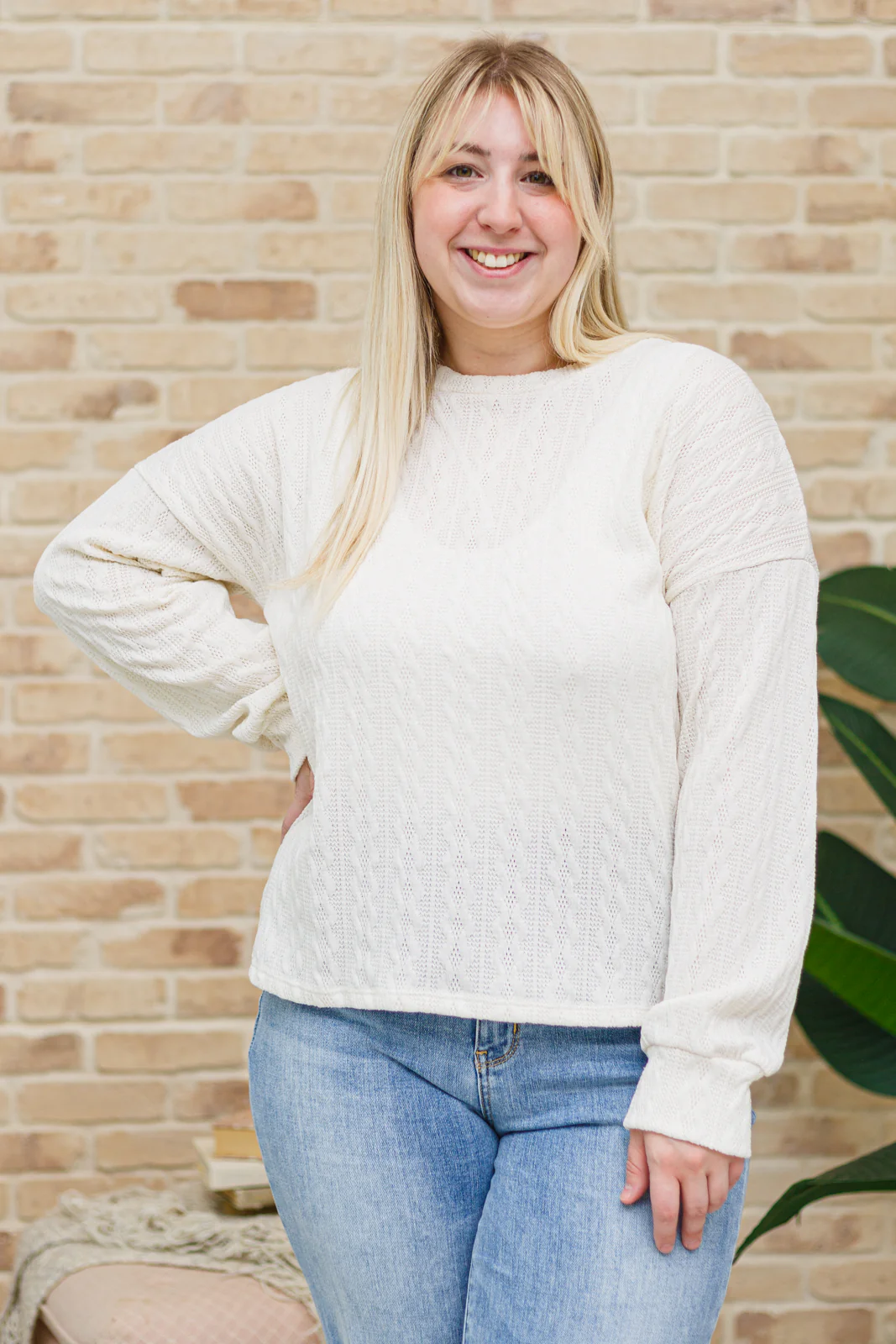Keep Me Here Knit Sweater in Cream - 2/7/2023 - Image 4