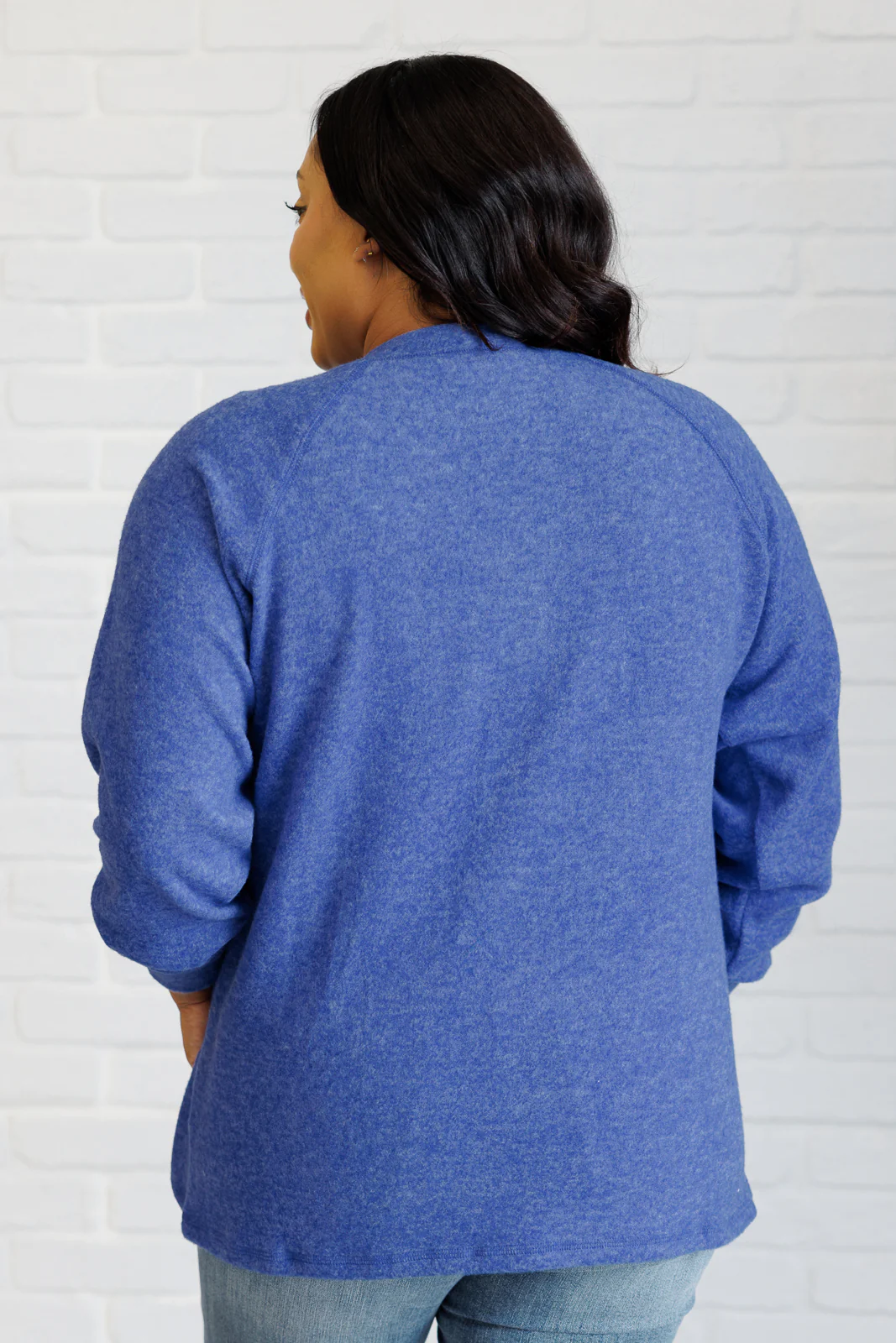 Keeping it Real Brushed Melange Hacci Long Sleeve Tee in Bright Blue - 11/20/2024 - Image 8