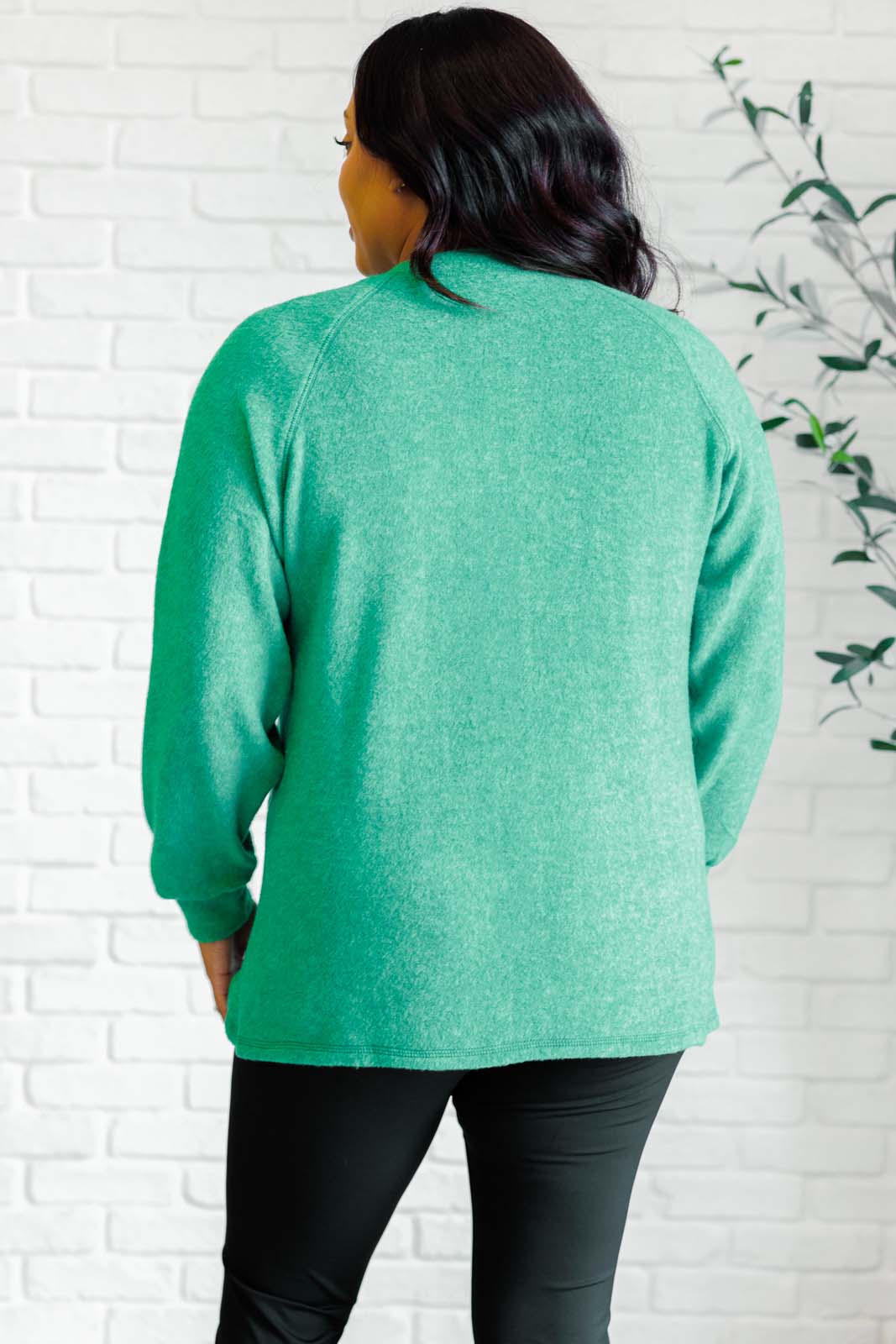 Keeping it Real Brushed Melange Hacci Long Sleeve Tee in Forest - 11/20/2024 - Image 7