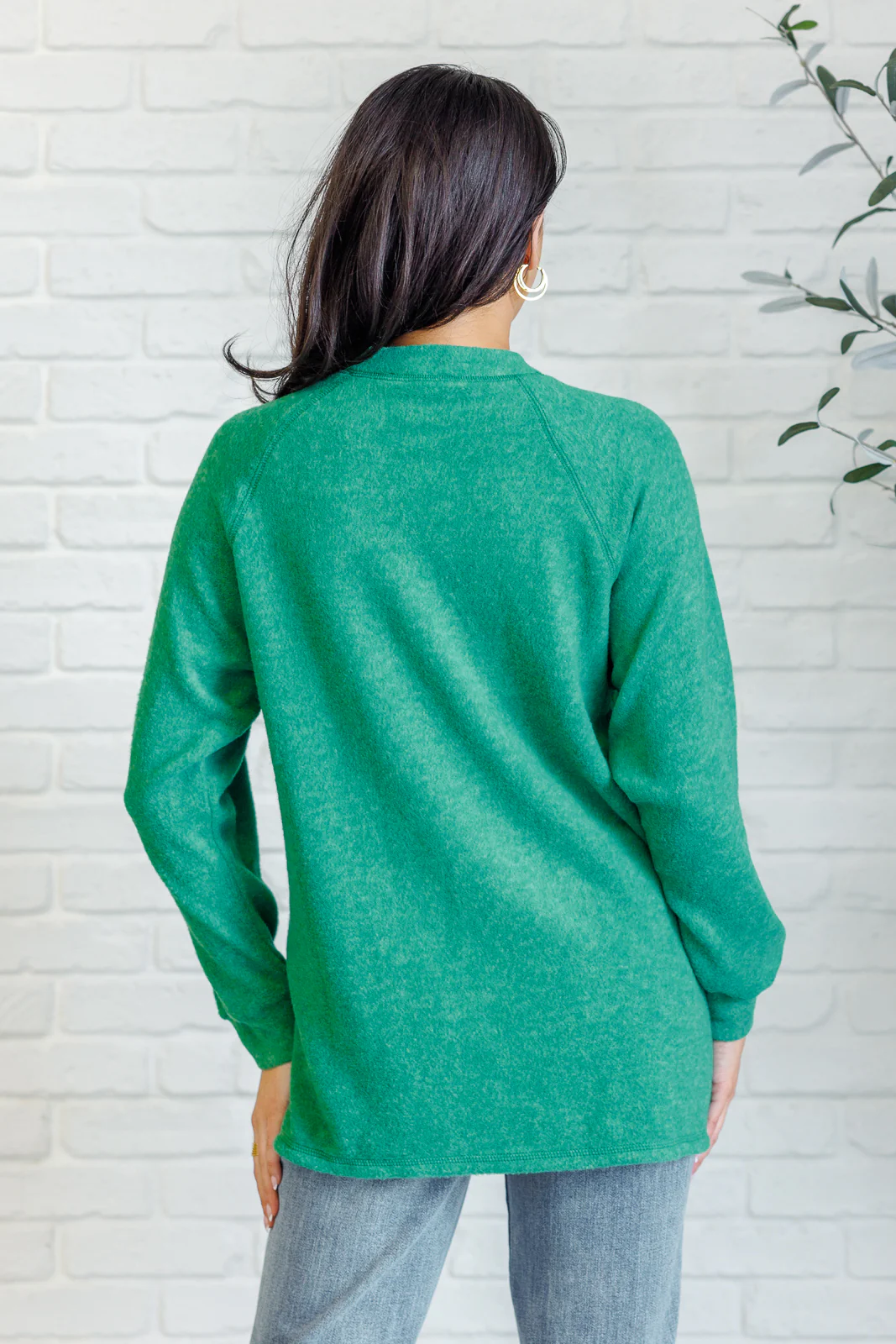 Keeping it Real Brushed Melange Hacci Long Sleeve Tee in Forest - 11/20/2024 - Image 8