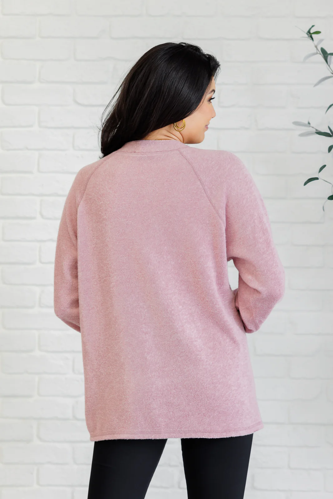 Keeping it Real Brushed Melange Hacci Long Sleeve Tee in Light Rose - 11/20/2024 - Image 8