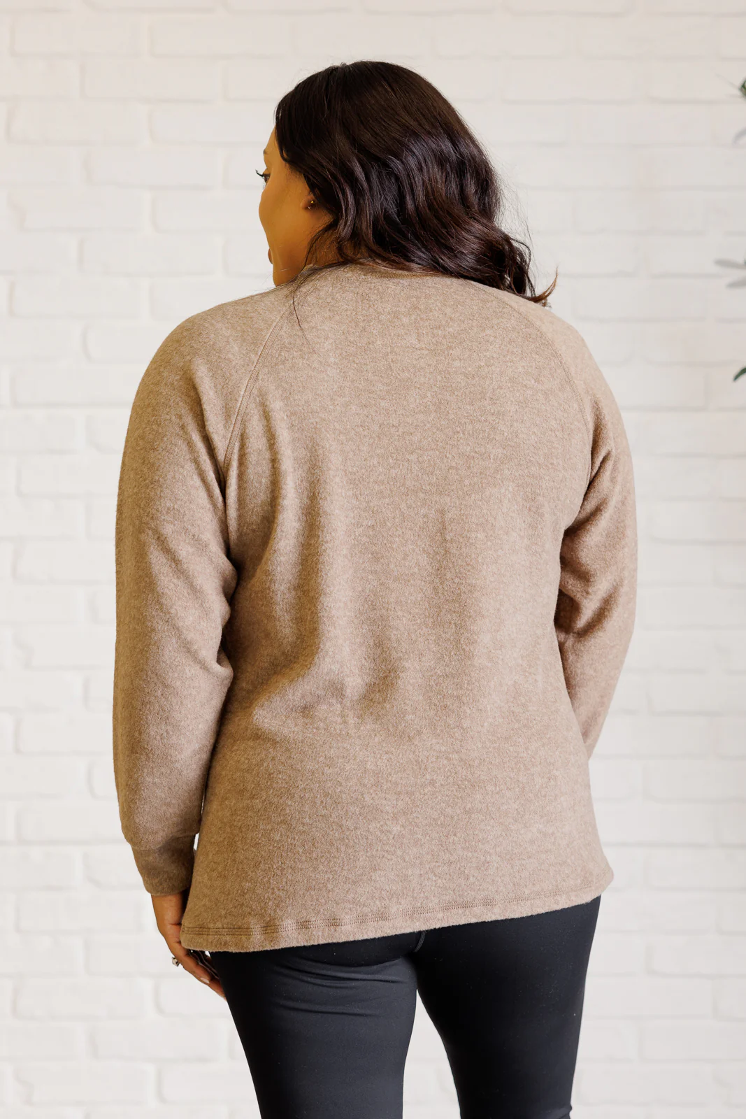 Keeping it Real Brushed Melange Hacci Long Sleeve Tee in Mocha - 11/20/2024 - Image 8
