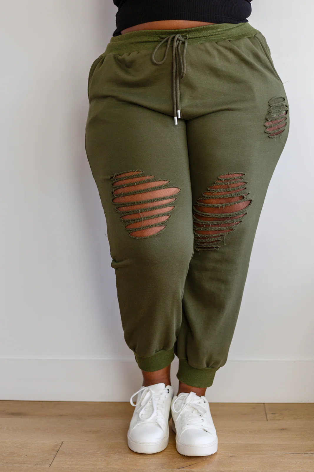 Kick Back Distressed Joggers in Olive - 2/2/2023 - Image 7