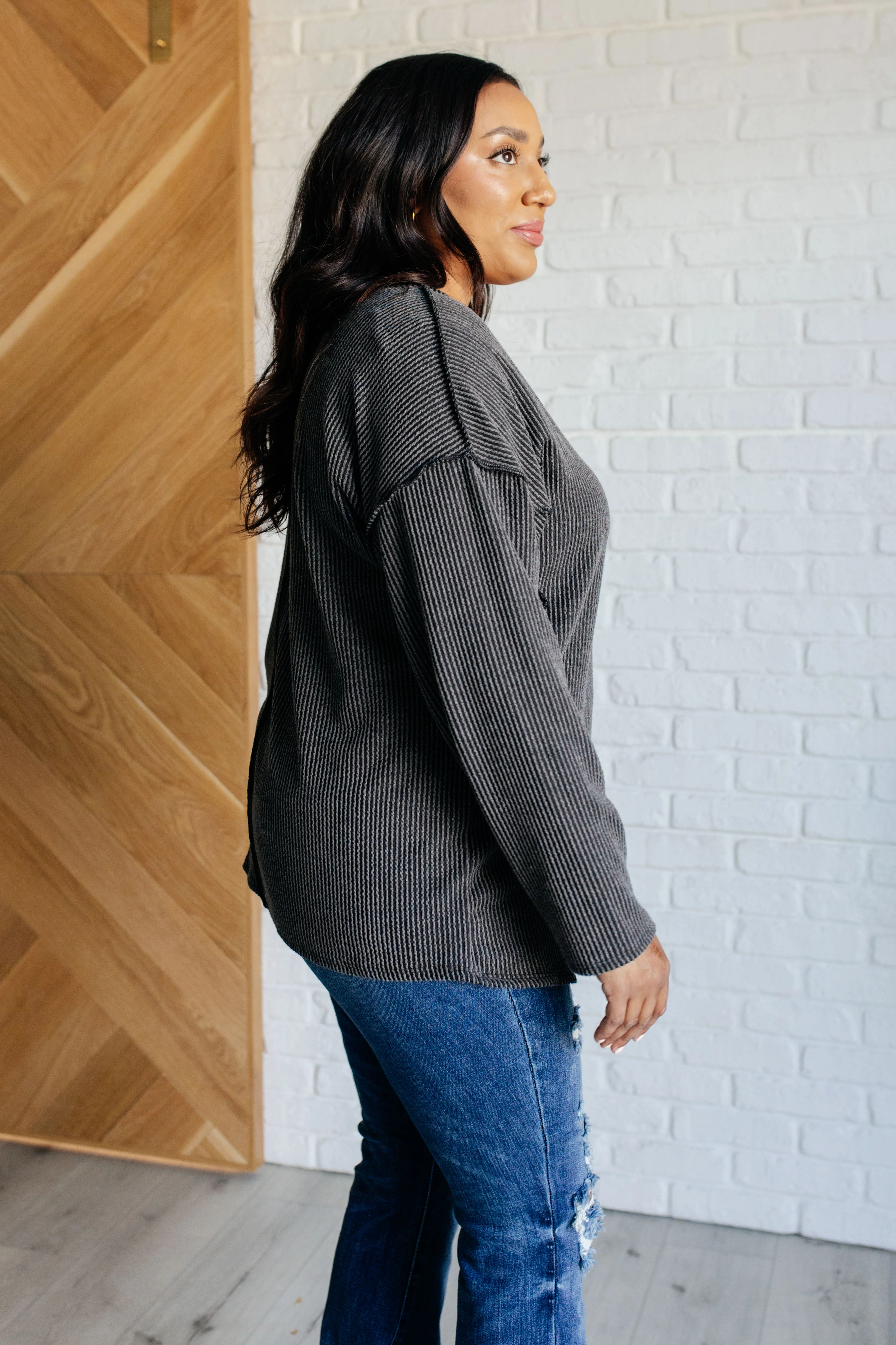 Kinda Sorta Ribbed Top in Charcoal - 10/15/2024 - Image 6