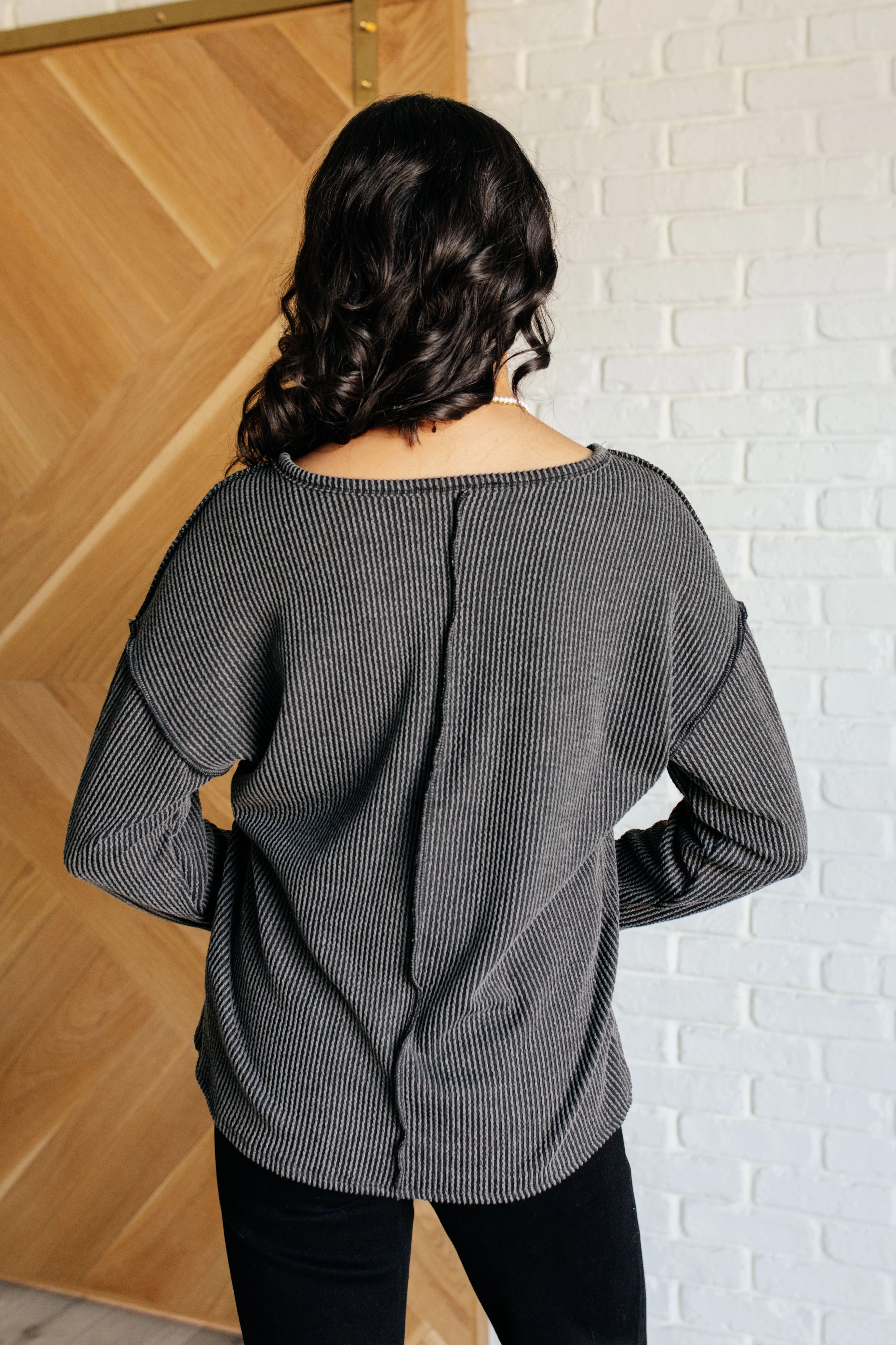 Kinda Sorta Ribbed Top in Charcoal - 10/15/2024 - Image 7