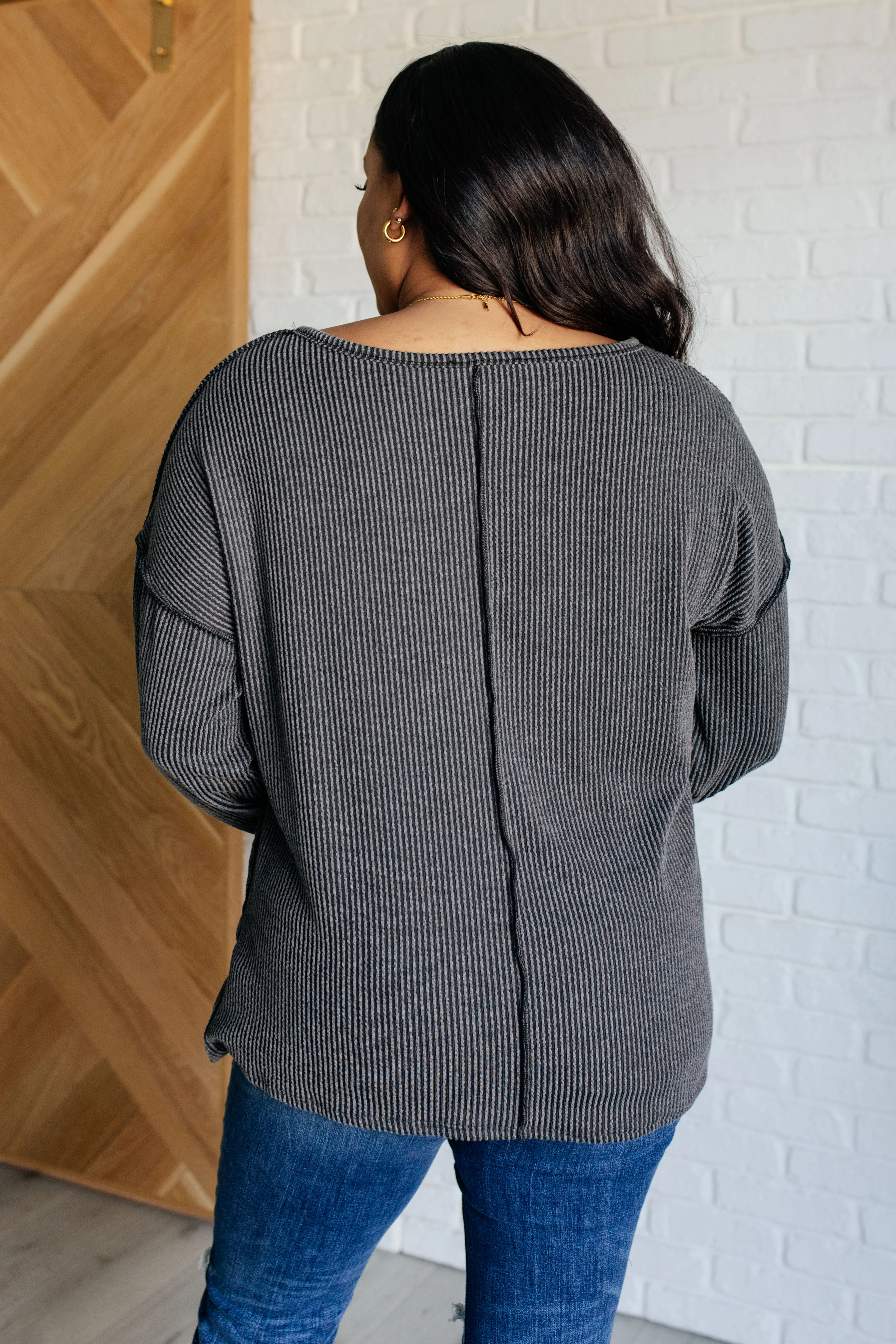 Kinda Sorta Ribbed Top in Charcoal - 10/15/2024 - Image 8