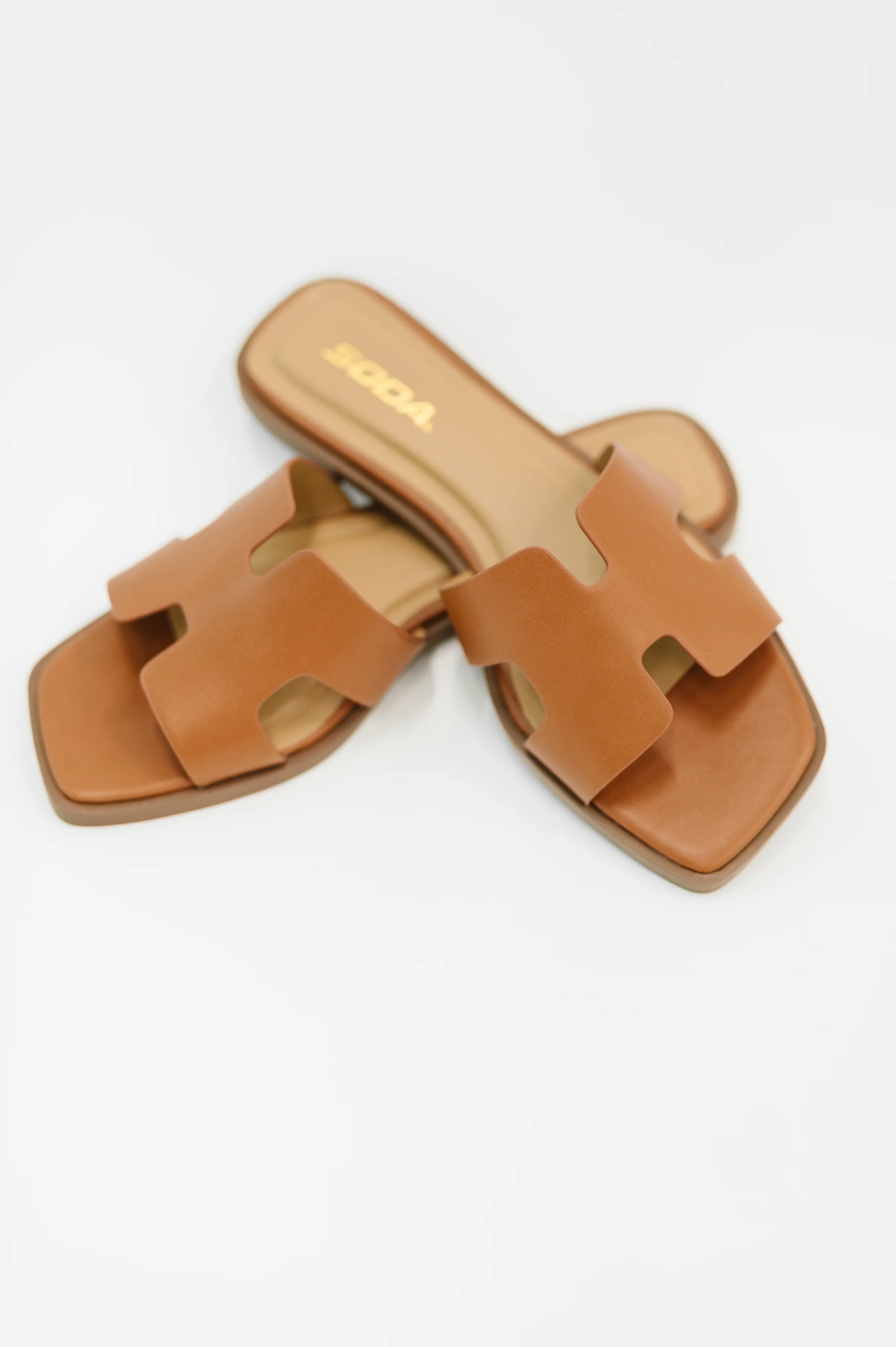 Knit Square Toe Slide on Sandal in Cognac - 7/9/2026 - Image 3