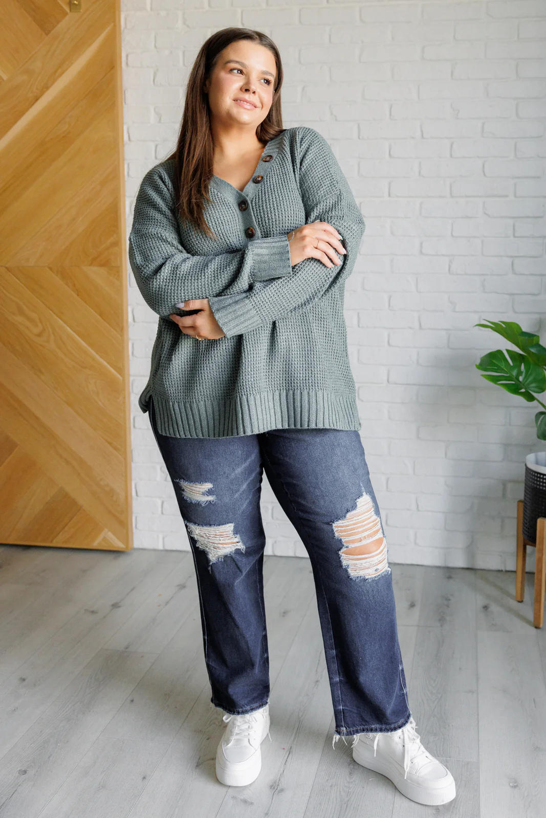 Lakeside View Drop Shoulder Sweater in Sage - 9/26/2024 - Image 3