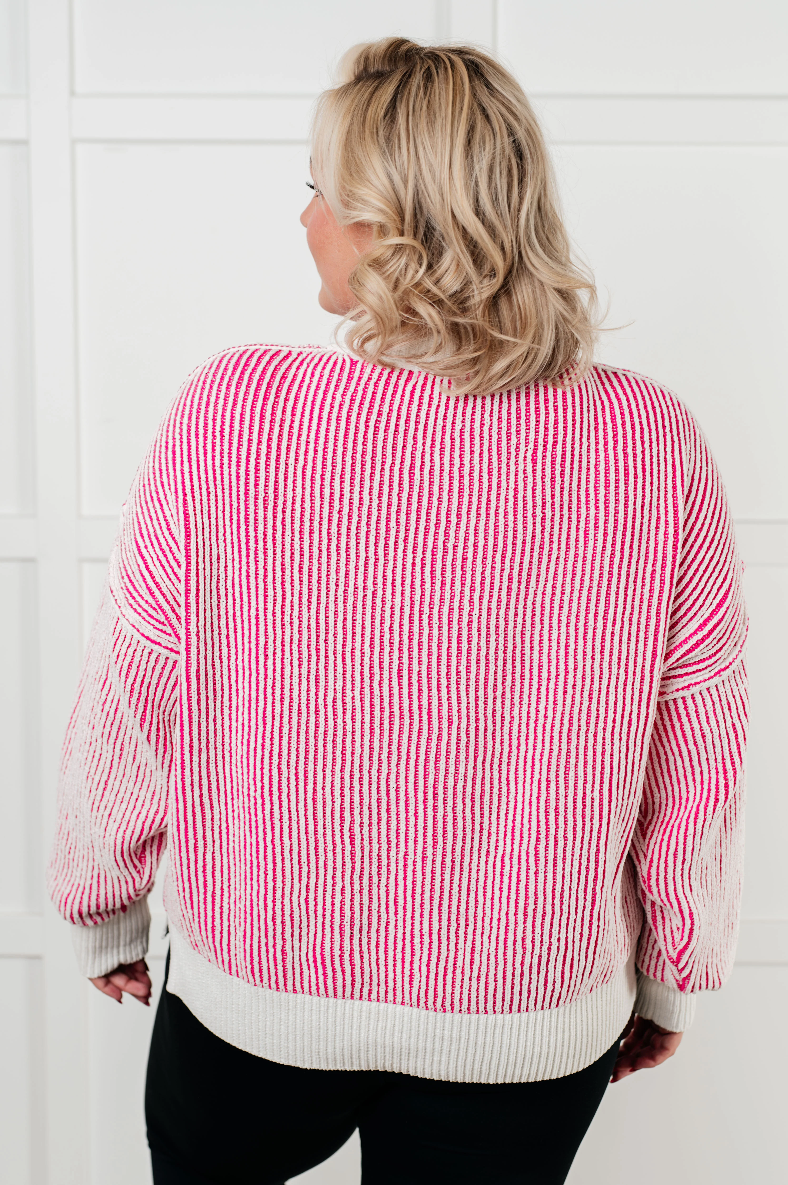 Least High Maintenance Contrast Trim Sweater in Pink - 12/17/2024 - Image 11