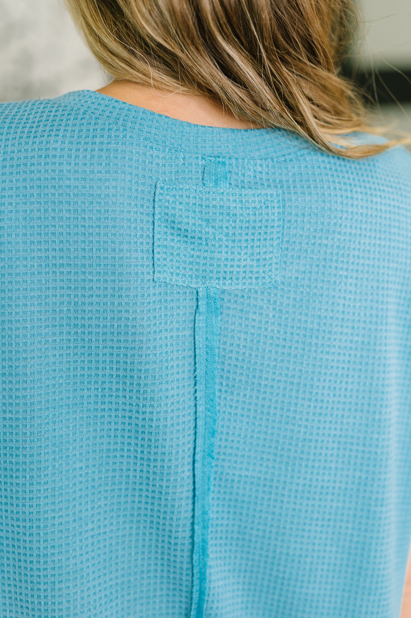 Leave It to Me Waffle Knit Relaxed Tee in Teal - 6/30/2026 NEW - Image 5