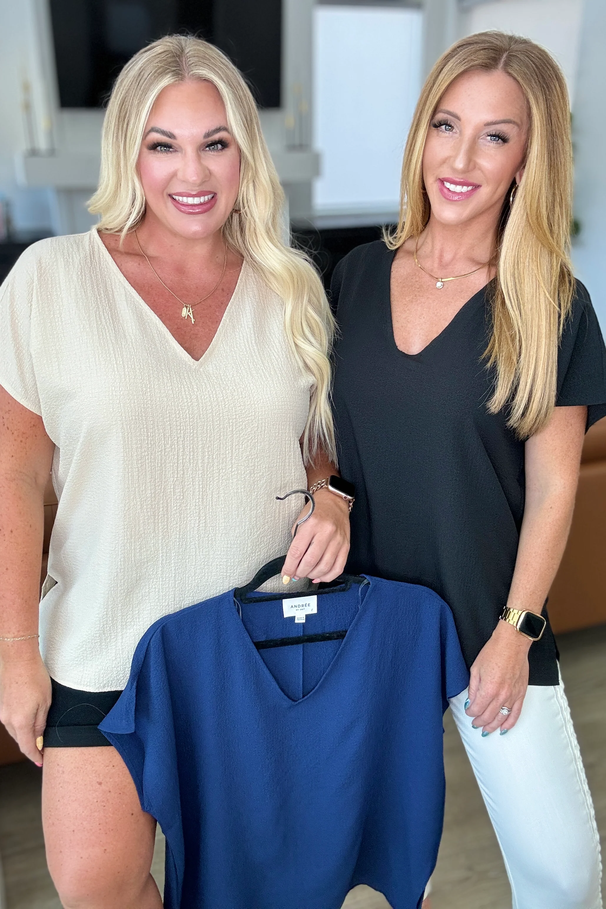 Let Me Be Your Wings V-Neck Top in Navy - 6/26/2024 - Image 3