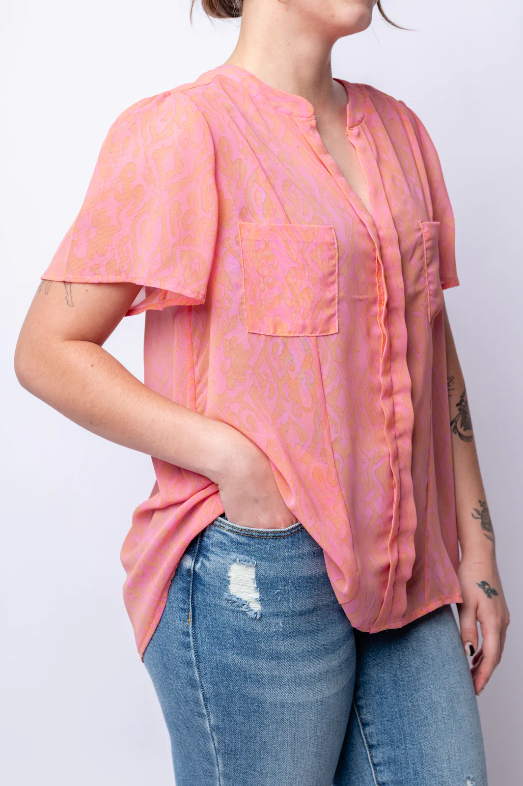 Let Me See You Do It Shawl Neckline Blouse- 6/25/2024 - Image 7