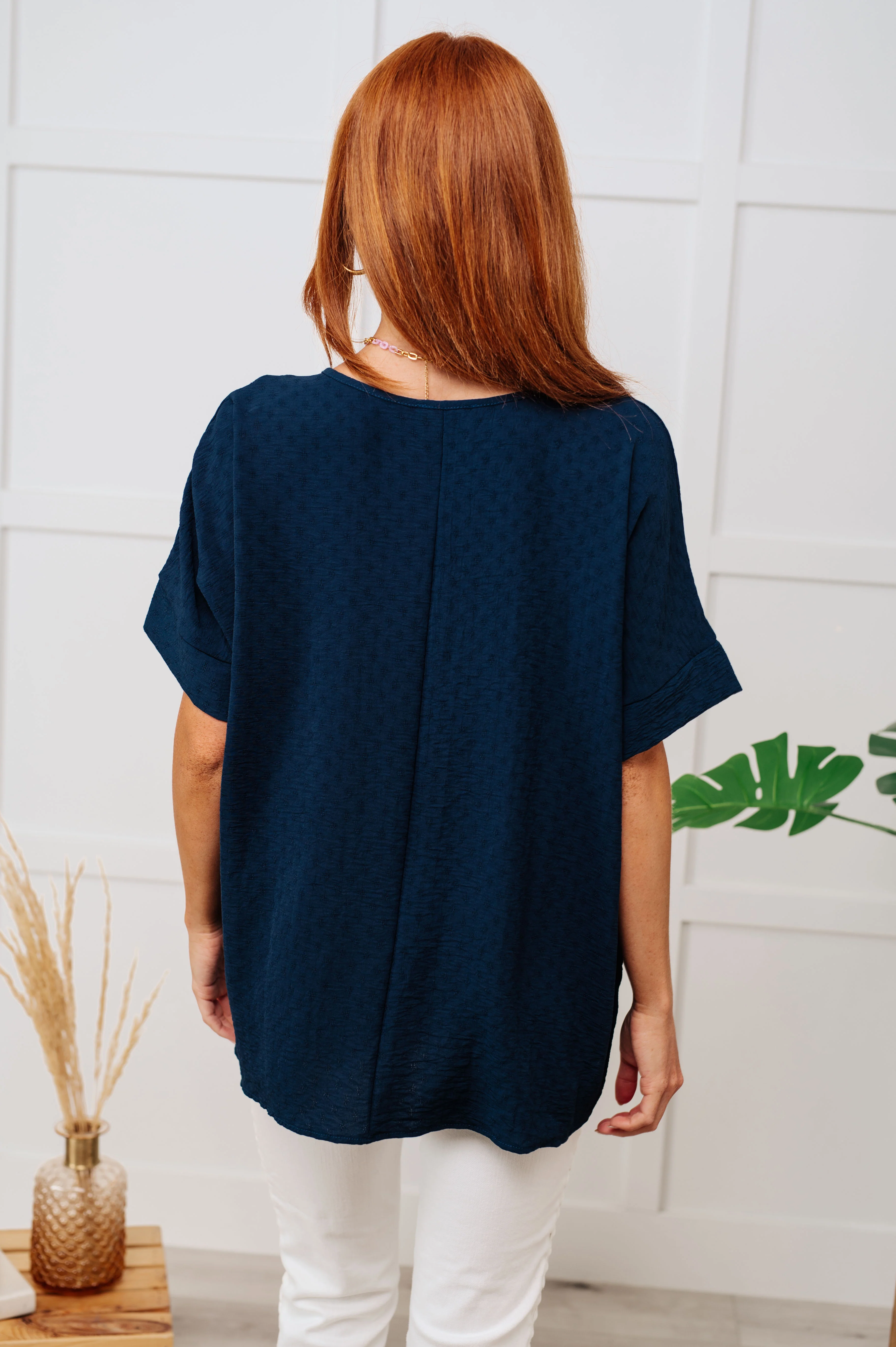 Let's Get Down to Business V-Neck Blouse in Navy - 7/16/2024 - Image 5