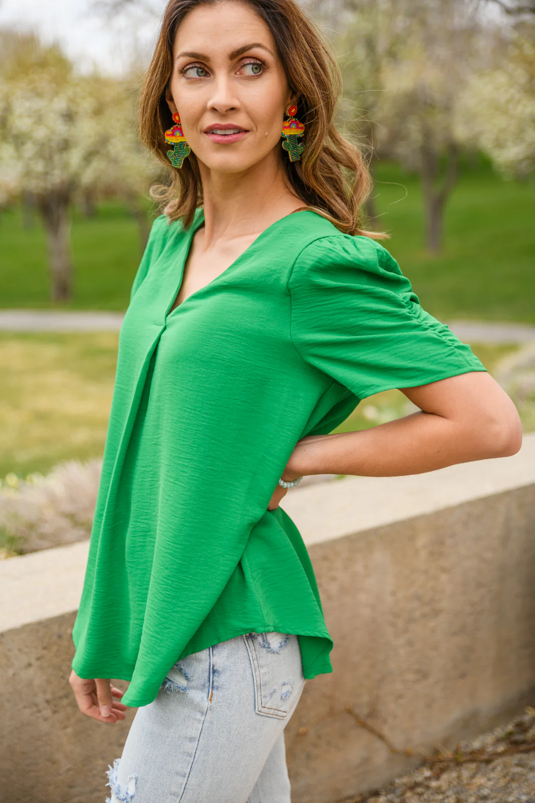 Let's Meet Up Green Blouse - 5/17/2022