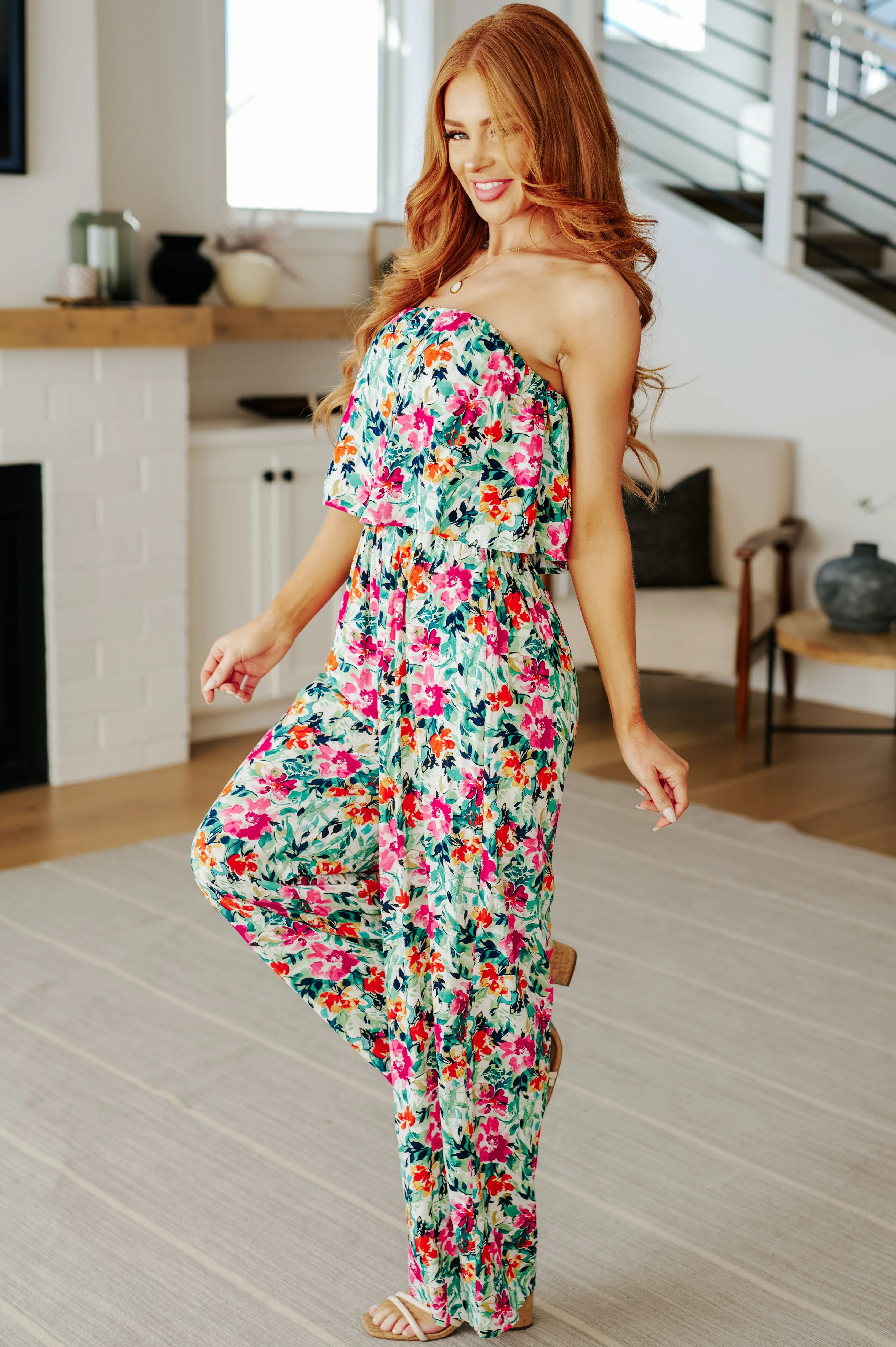 Life of the Party Floral Jumpsuit in Green - 5/7/2024 - Image 4